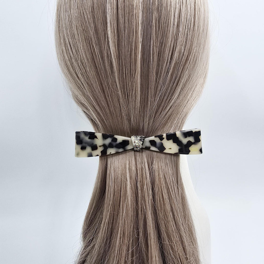 Cubic Glow Tie Hair Clip for Full or Half Updo (4.9 Inch) / Elegance French Hair Pin / Automatic Hair Clip