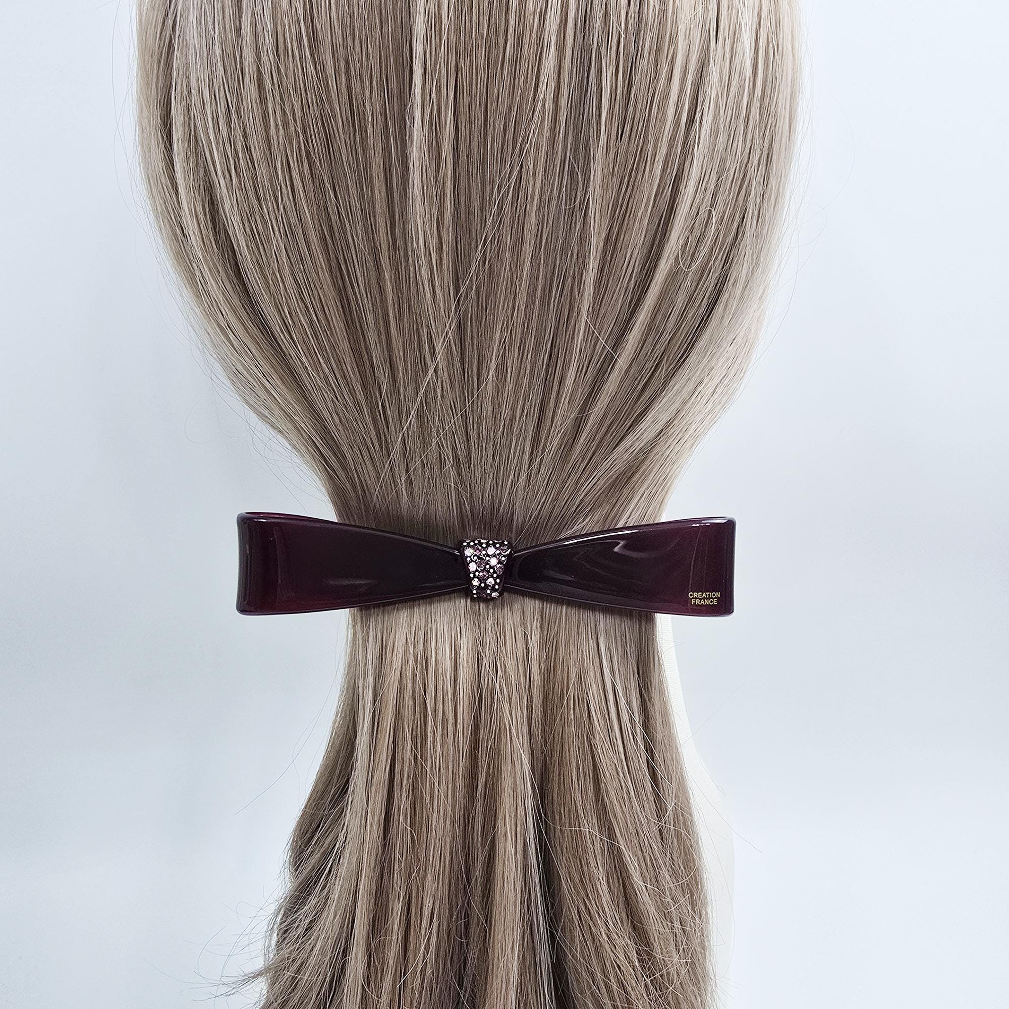 Cubic Glow Tie Hair Clip for Full or Half Updo (4.9 Inch) / Elegance French Hair Pin / Automatic Hair Clip
