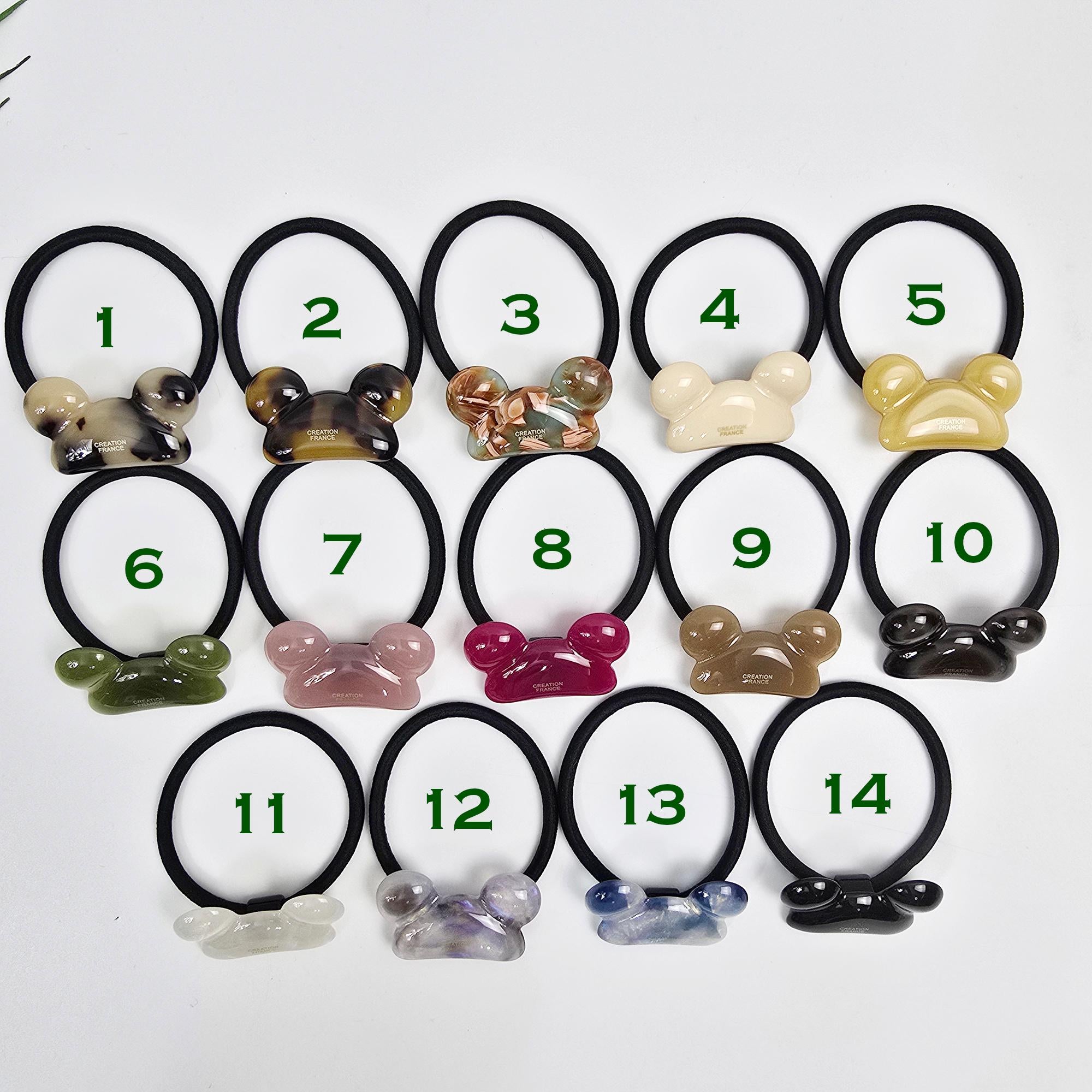 Mickey Mouse Beanie Ponytail Elastic Hair Tie (1.7 Inch) / Simple Cute Ponytail Holder / Hair Accessory for Woman