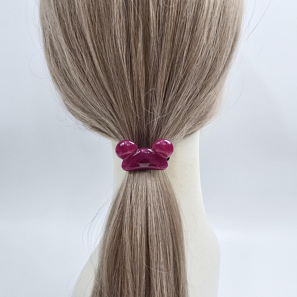 Mickey Mouse Beanie Ponytail Elastic Hair Tie (1.7 Inch) / Simple Cute Ponytail Holder / Hair Accessory for Woman