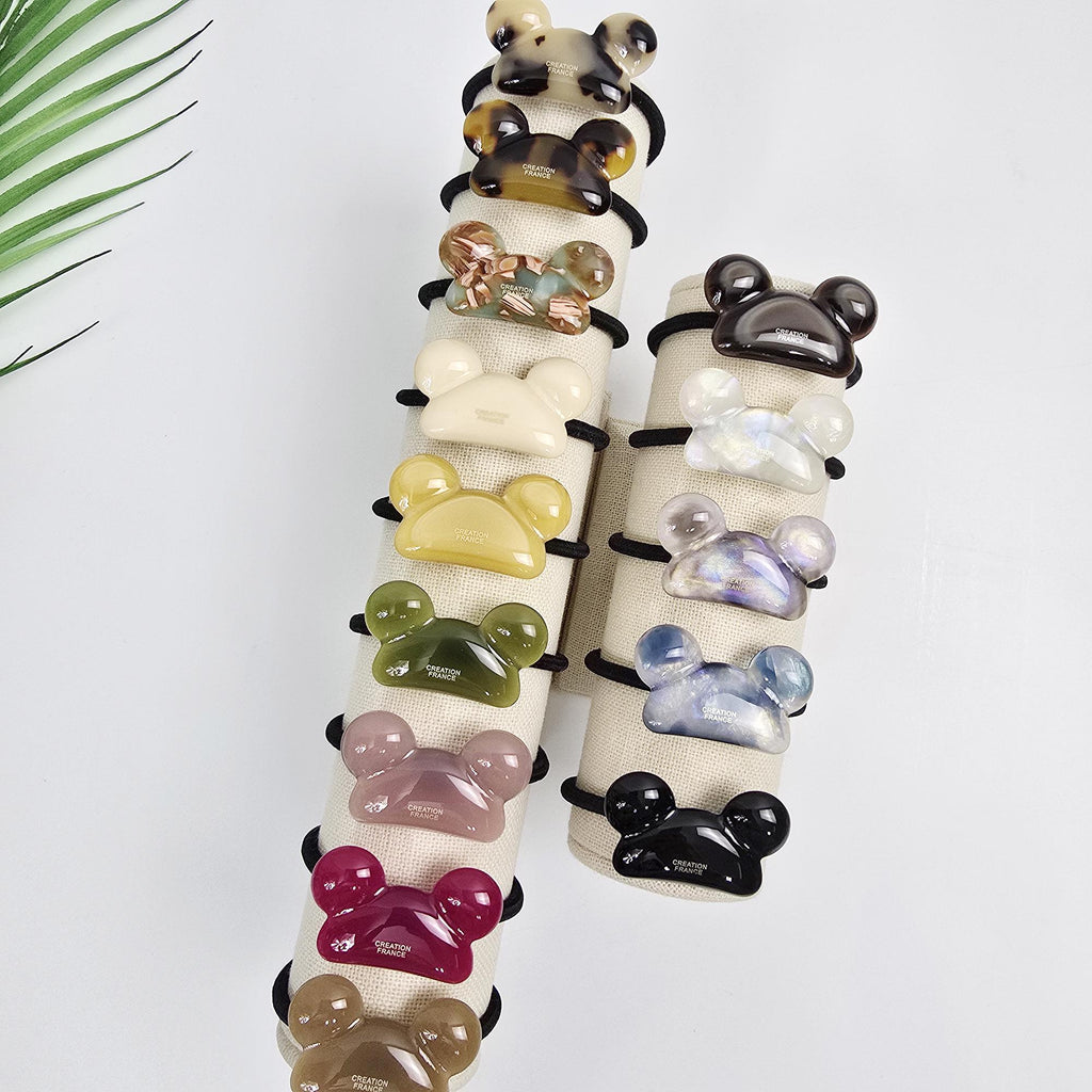 Mickey Mouse Beanie Ponytail Elastic Hair Tie (1.7 Inch) / Simple Cute Ponytail Holder / Hair Accessory for Woman