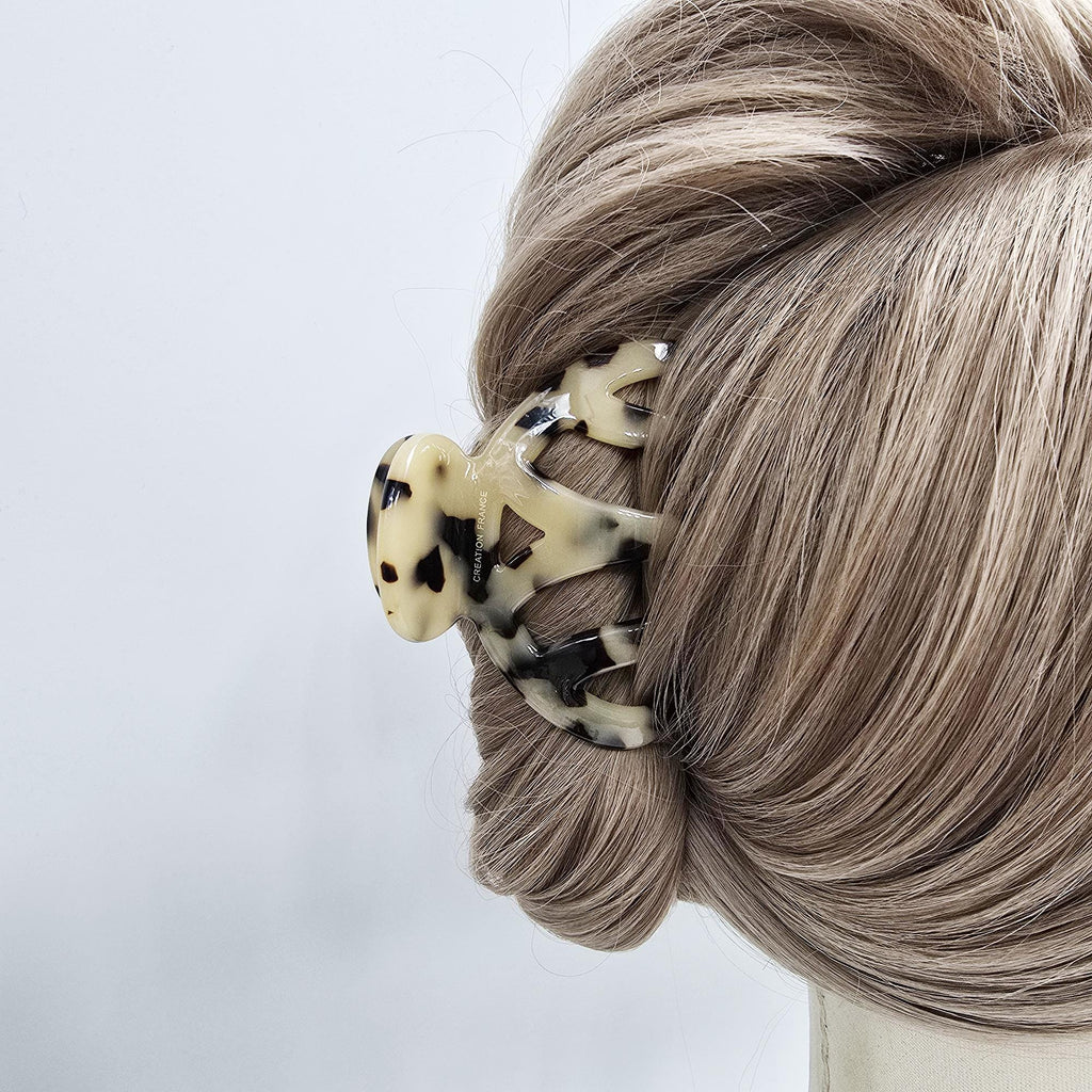 Medium Crescent Bridge Half-Updo Hair Claw Clip (3.1 Inch) / Hair Barrette for Woman