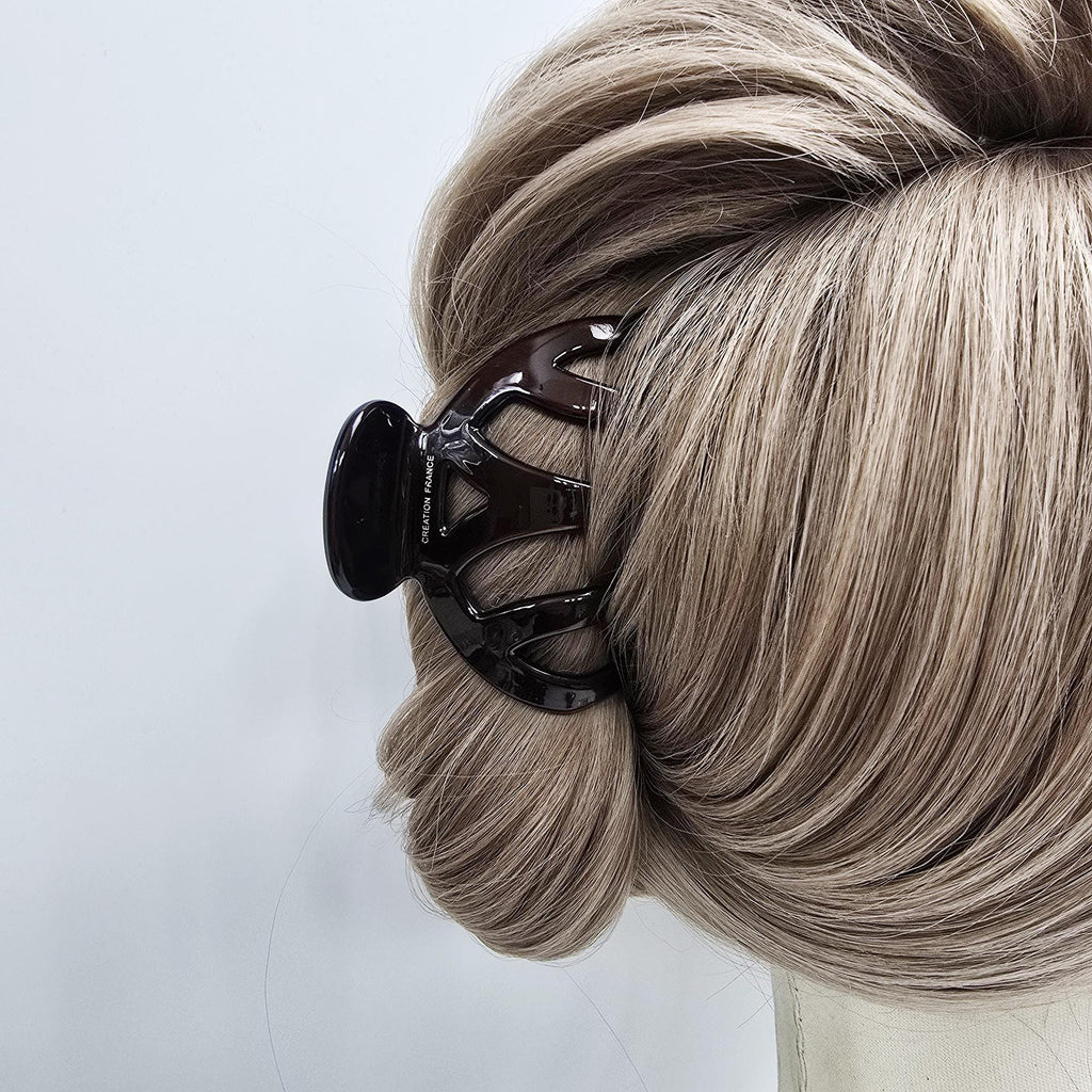 Medium Crescent Bridge Half-Updo Hair Claw Clip (3.1 Inch) / Hair Barrette for Woman