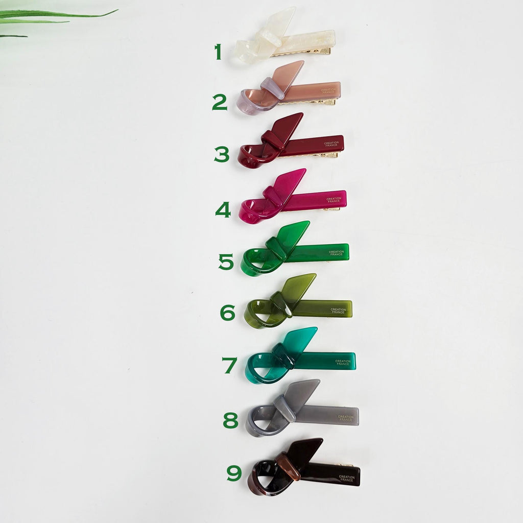Scarf Ribbon Mini Hair Claw Clip (2.2 Inch) / Vivid Color French Pin / Alligator Hair Clip for Woman