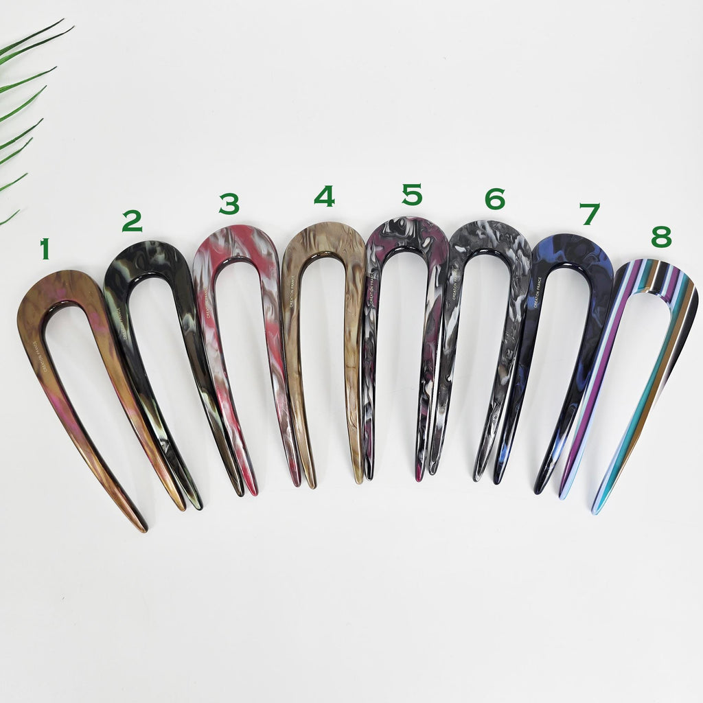 Tint U-Shaped Big Size Hair Stick for Updo / Tortoise Shell French Hair Pin / Hair Fork for Thick Hair