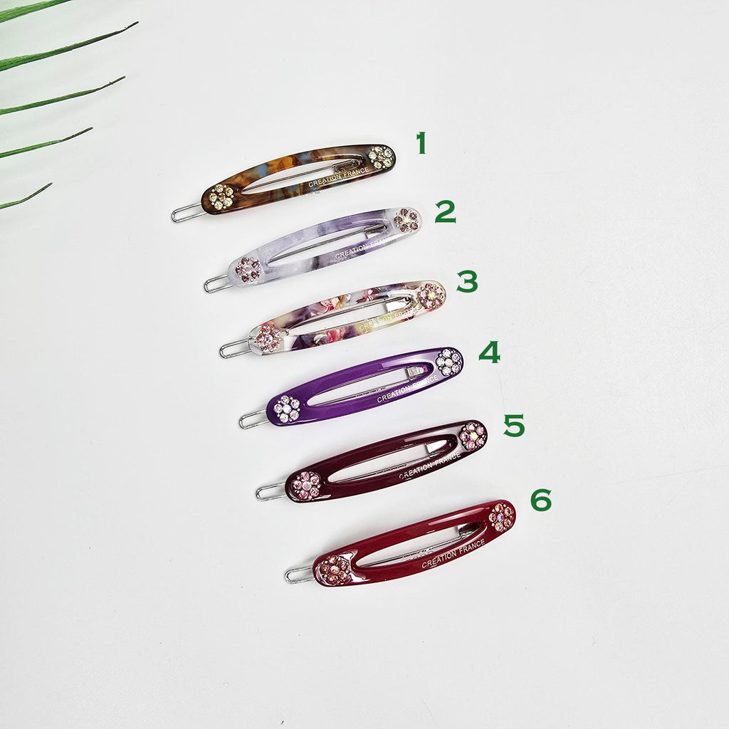 Leopard New Color Cubic Point Round Frame Bobby Pin (2.2 Inch) / Tortoise Shell French Hair Pin Clip / Bow Barrette