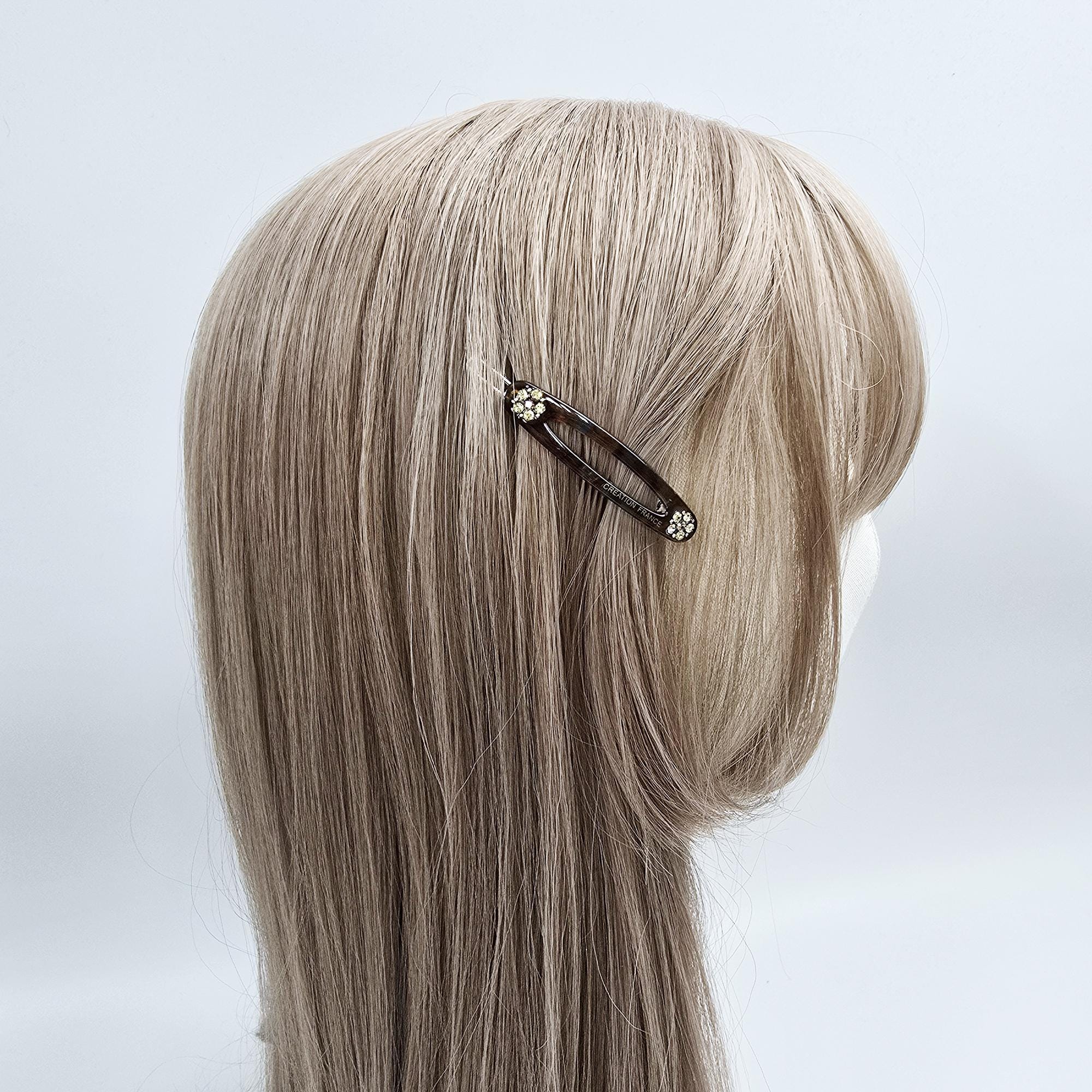 Leopard New Color Cubic Point Round Frame Bobby Pin (2.2 Inch) / Tortoise Shell French Hair Pin Clip / Bow Barrette