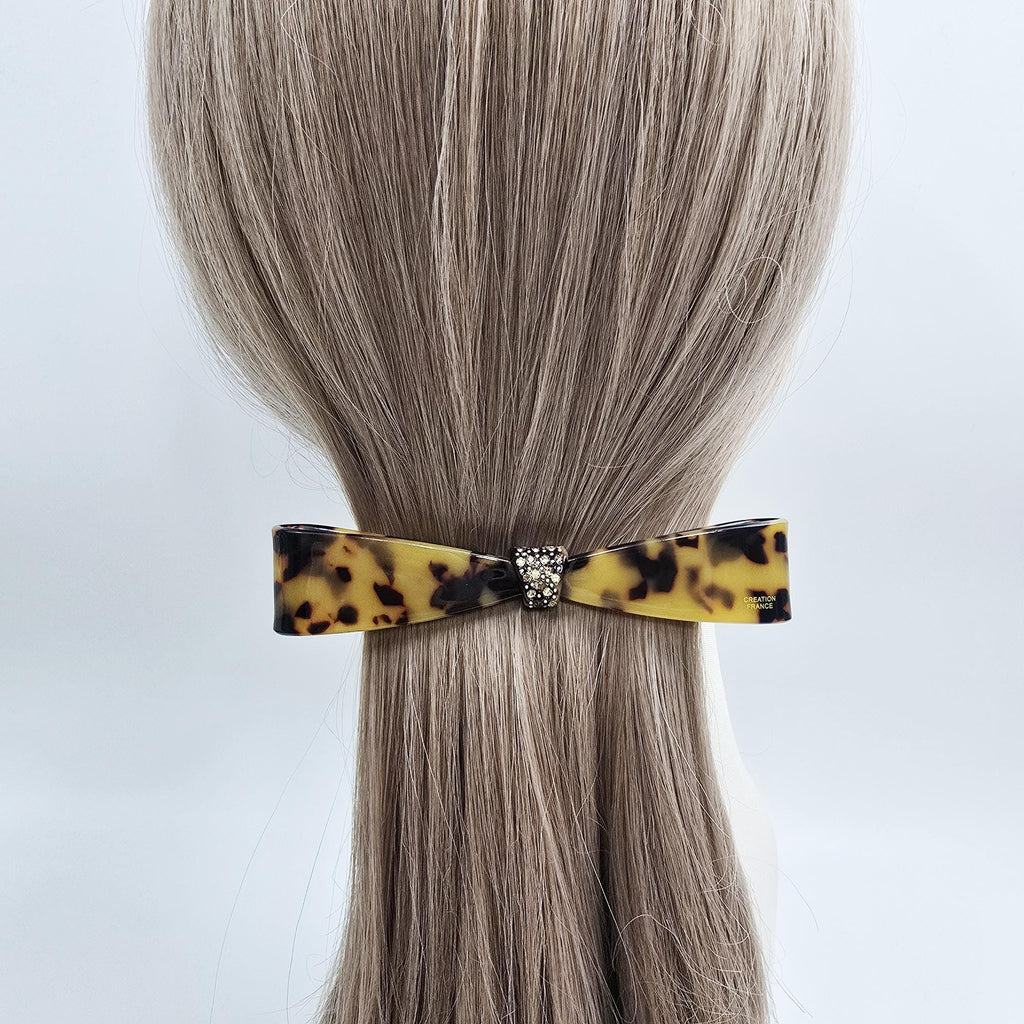 Cubic Glow Tie Hair Clip for Full or Half Updo (4.9 Inch) / Elegance French Hair Pin / Automatic Hair Clip