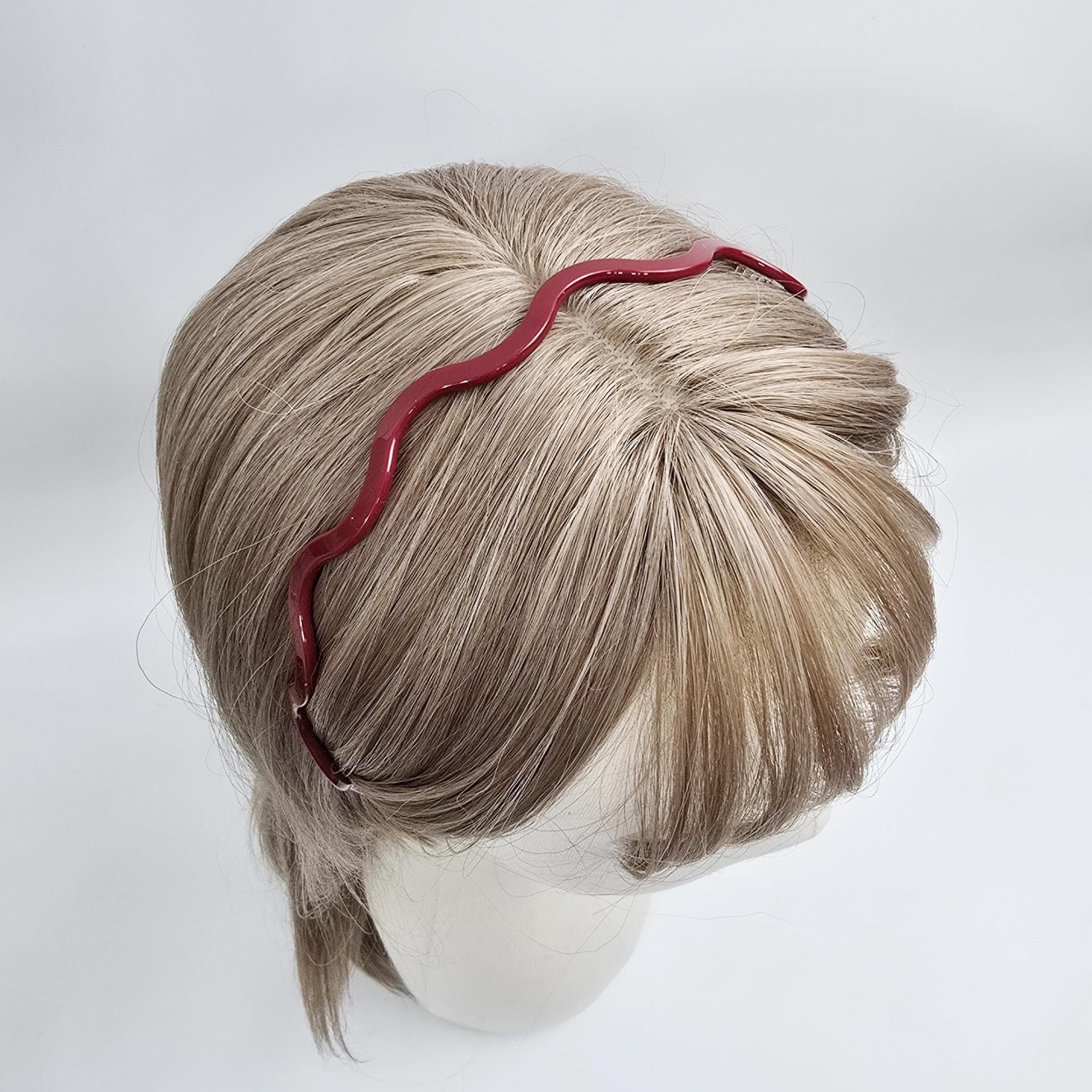 Red Thin Wave Headband (0.2 Inch) / Tortoise Shell French Hair Pin / Hair Accessory for Woman / Acrylic Alice Headband