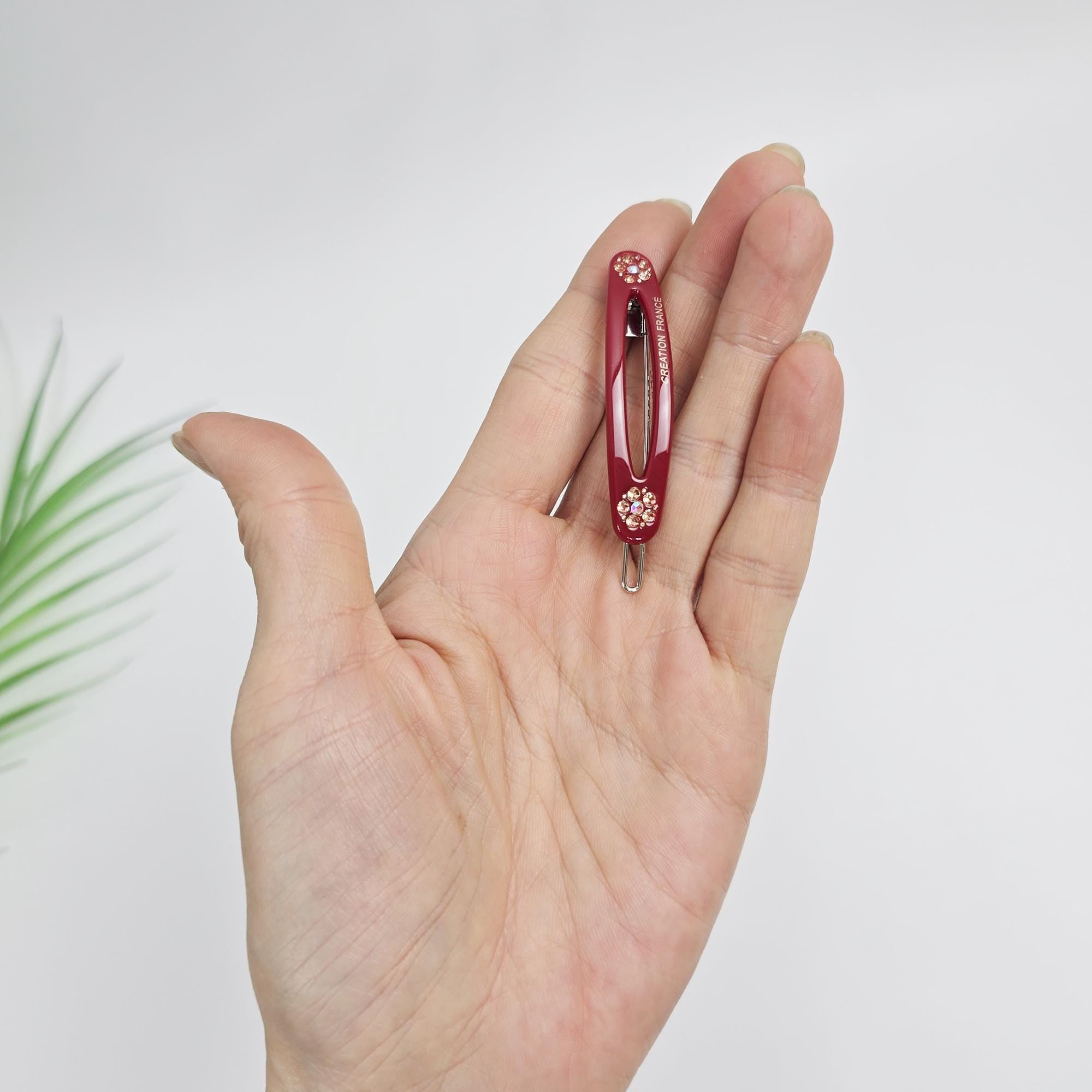 Leopard New Color Cubic Point Round Frame Bobby Pin (2.2 Inch) / Tortoise Shell French Hair Pin Clip / Bow Barrette