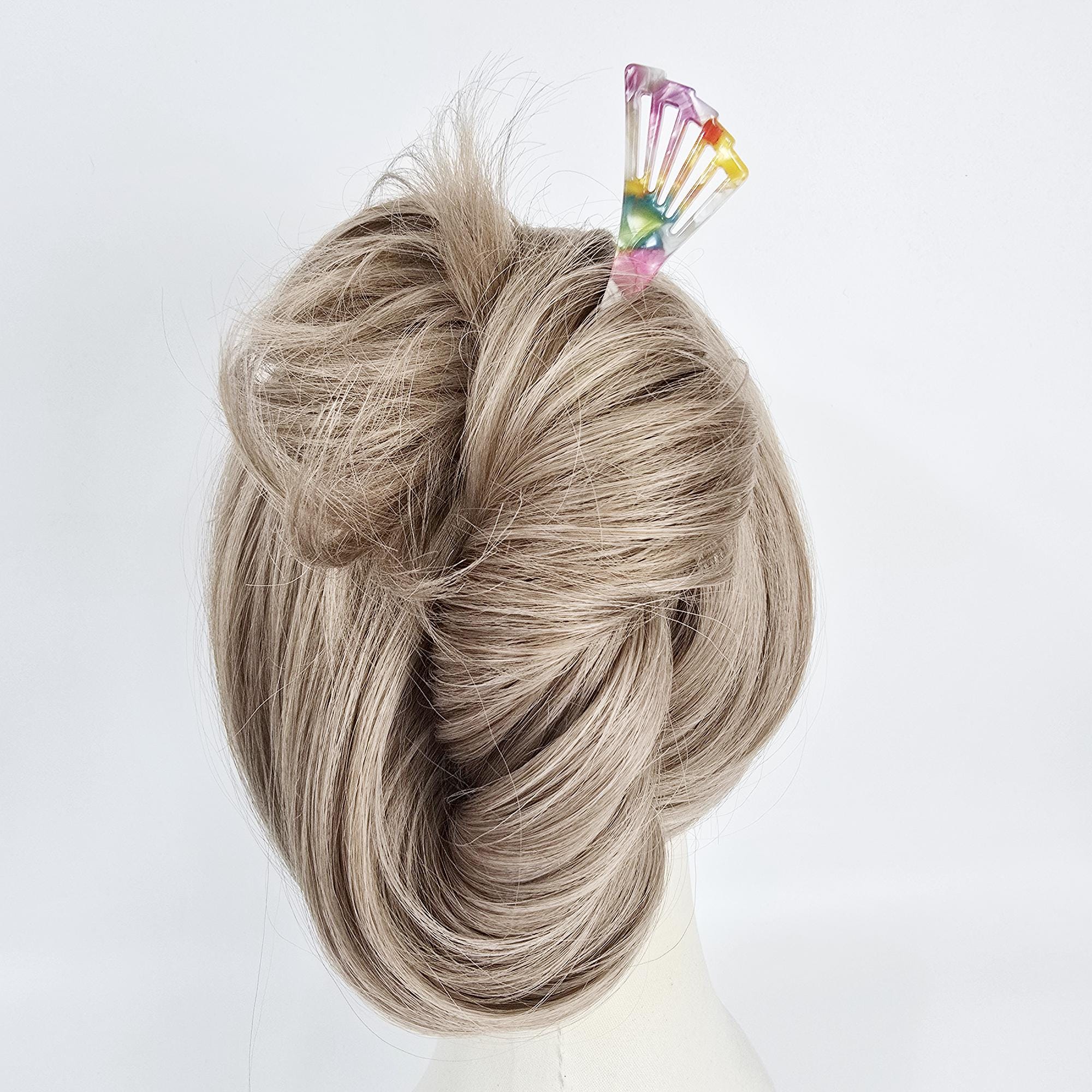 Luxurious Fan Blossom Straight Hair Stick (7.1 Inch) / Tortoise Shell French Hair Pin / Hair Fork for Thick Hair