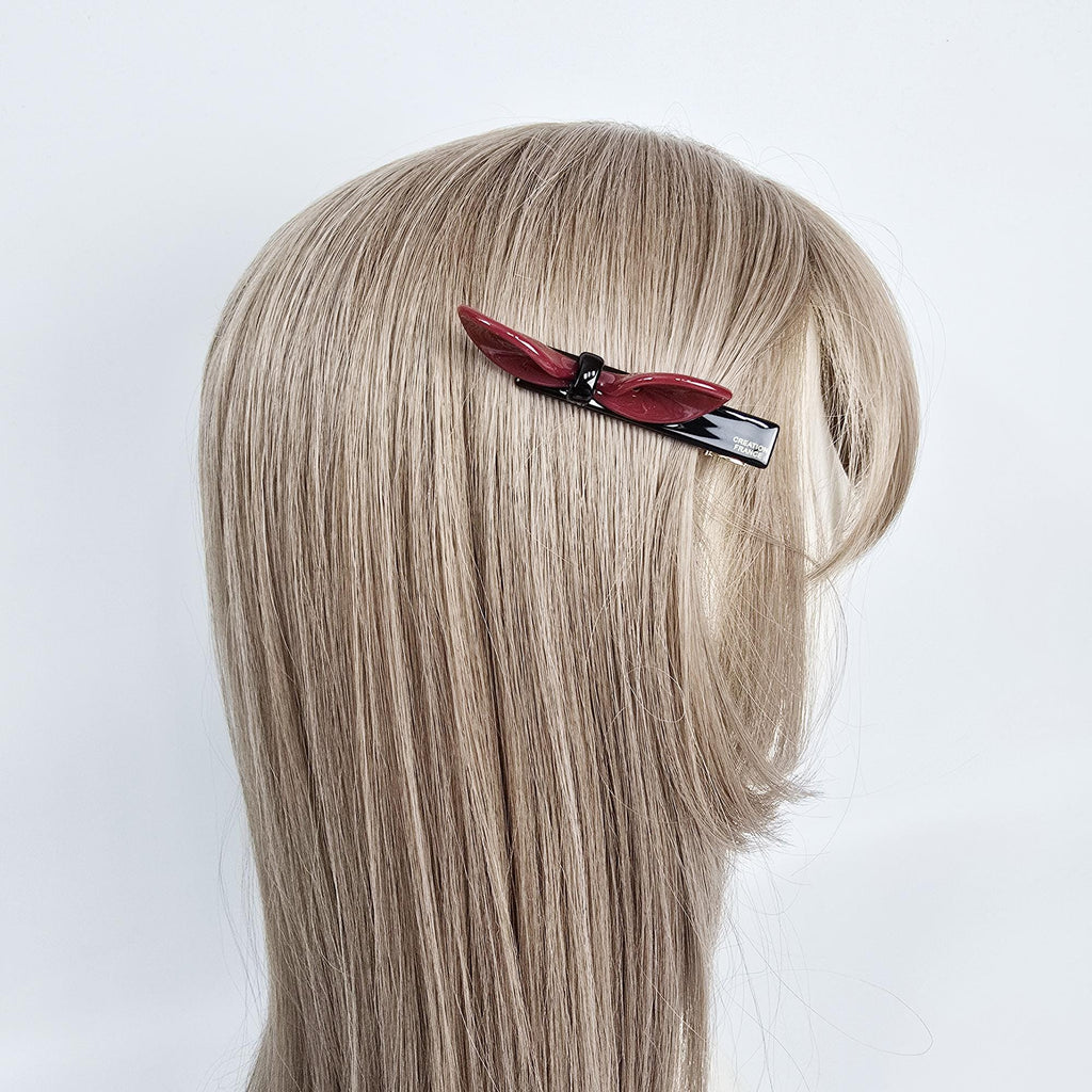 Lip Bow Mini Hair Claw Clip (3.1 Inch) / Tortoise Shell Frech Pin / Alligator Hair Clip for Woman