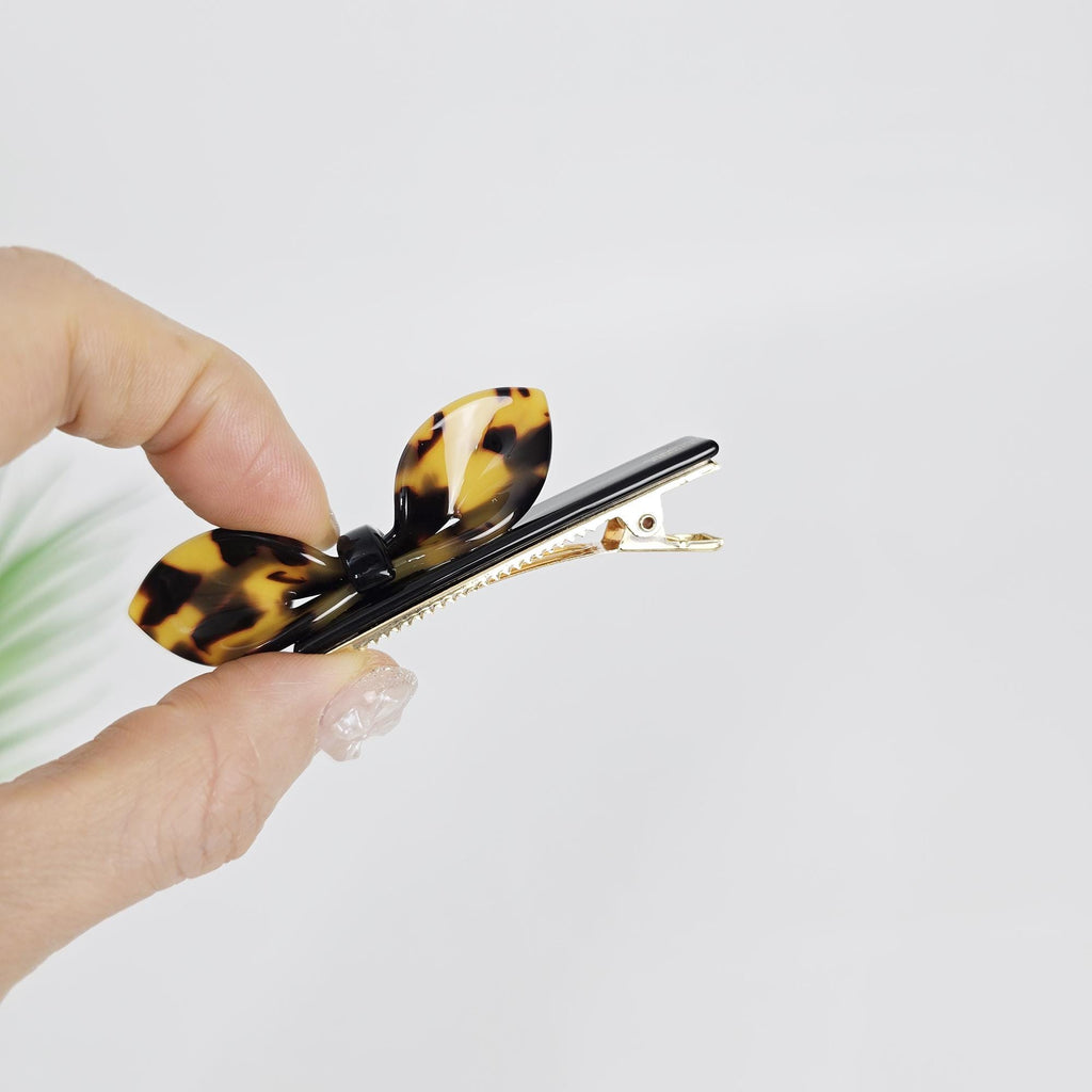 Lip Bow Mini Hair Claw Clip (3.1 Inch) / Tortoise Shell Frech Pin / Alligator Hair Clip for Woman