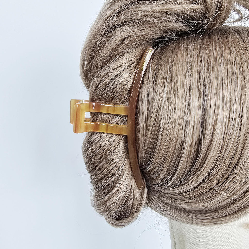 Rectangular Curve Straight Hair Claw Clip (4.8 Inch) / Elegance French Hair Pin / Hair Barrette for Woman