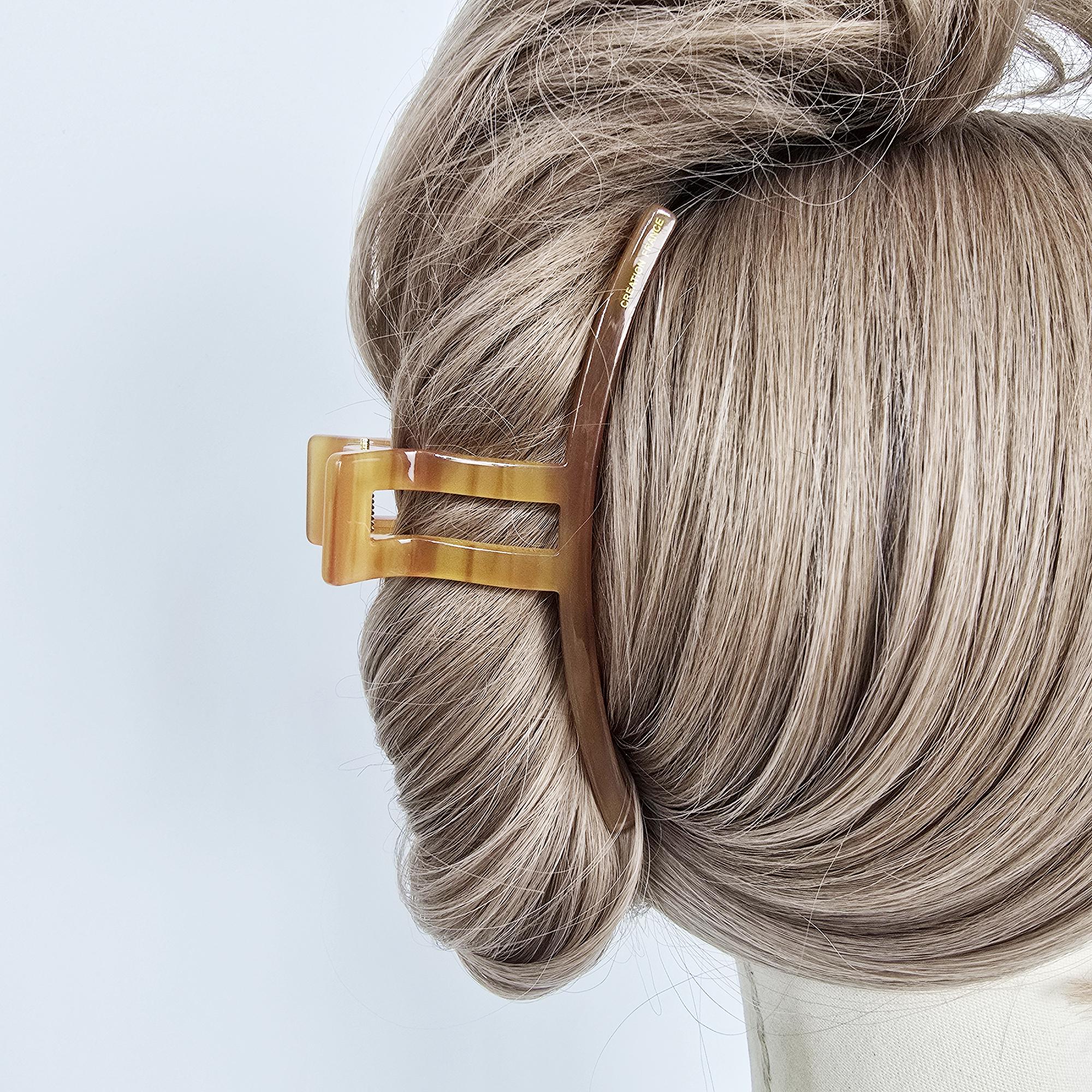 Rectangular Curve Straight Hair Claw Clip (4.8 Inch) / Elegance French Hair Pin / Hair Barrette for Woman
