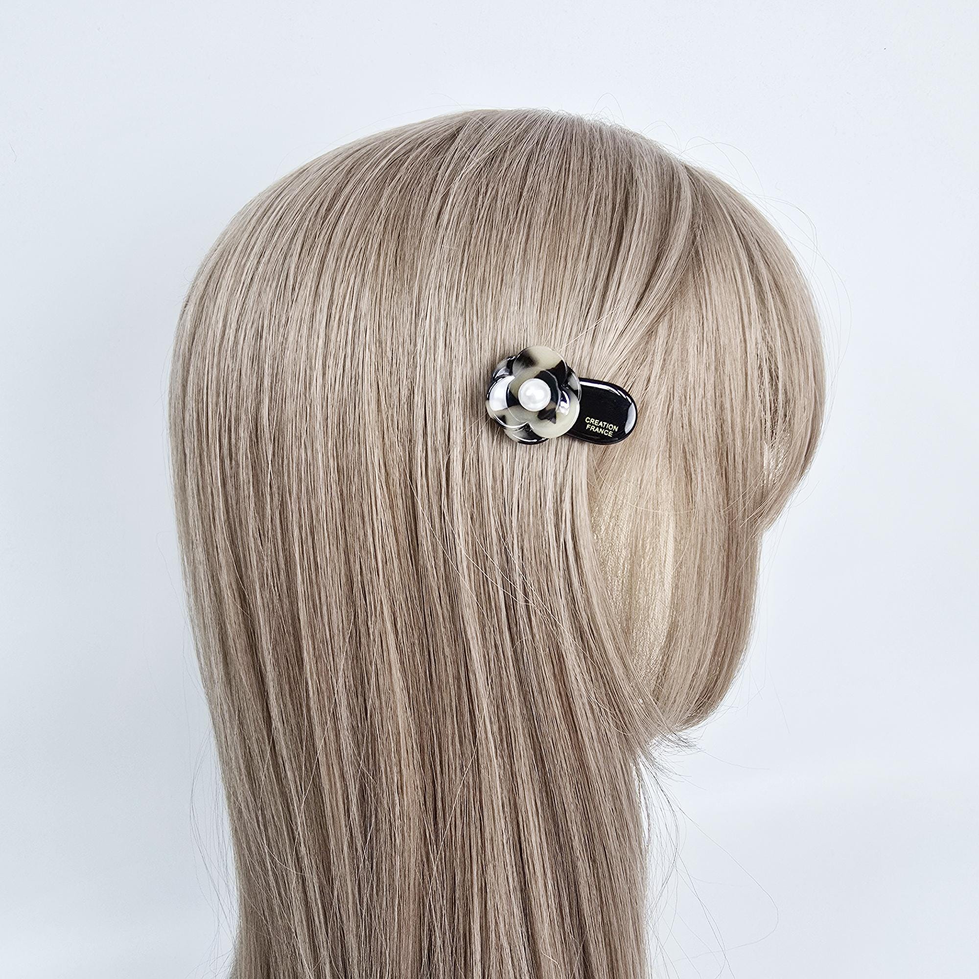 Pastel Small Pansy Mini Hair Claw Clip (1.6 Inch) / Tortoise Shell Frech Pin / Alligator Hair Clip for Woman