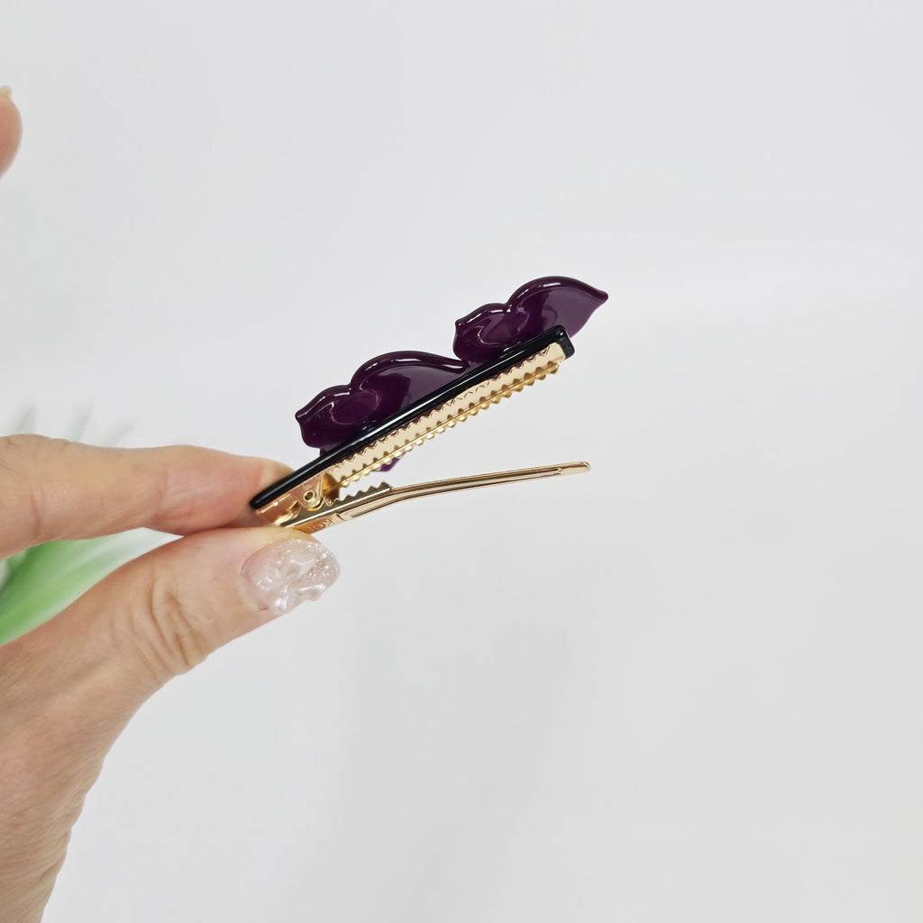 Cubic Stone Blossom Mini Hair Claw Clip (2.8 Inch) / Tortoise Shell Frech Pin / Alligator Hair Clip for Woman