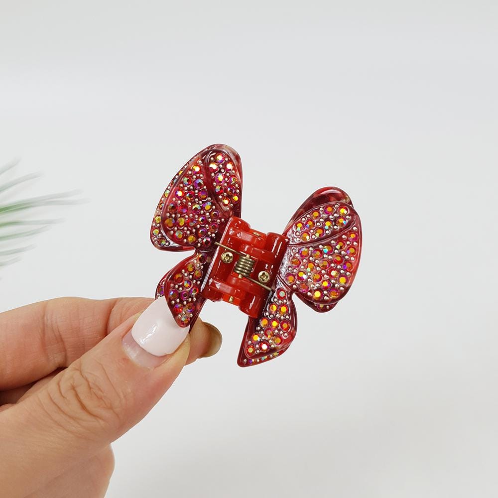 Pastel Color Cubic Double Wing Butterfly Hair Clip / Tortoise Shell Leopard French Hair Pin / Hair Accessory for Woman