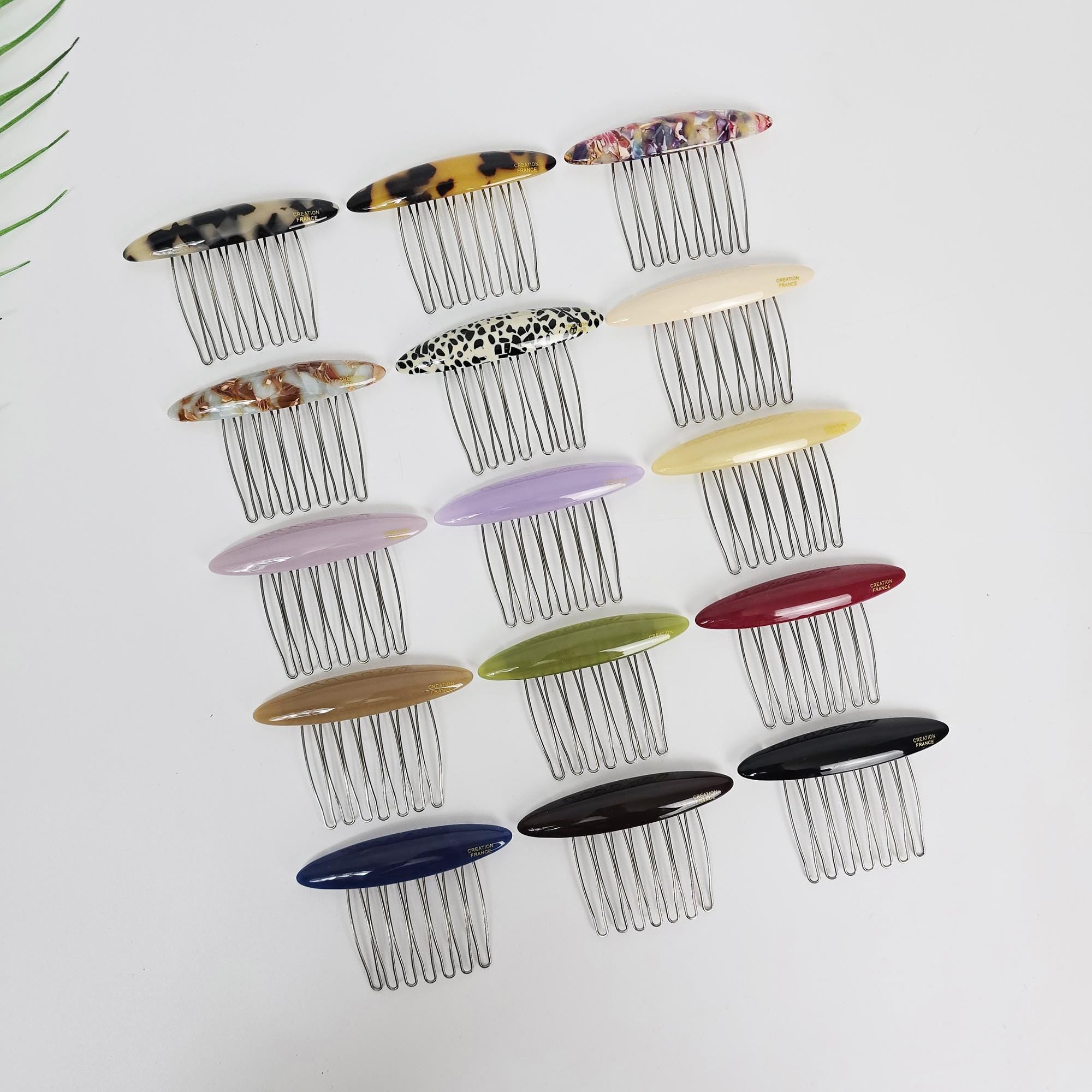 Leopard Marble Bonbon Hair Comb Pin (2.8 Inch) / Simple French Hair Pin / Hair Fork for Woman