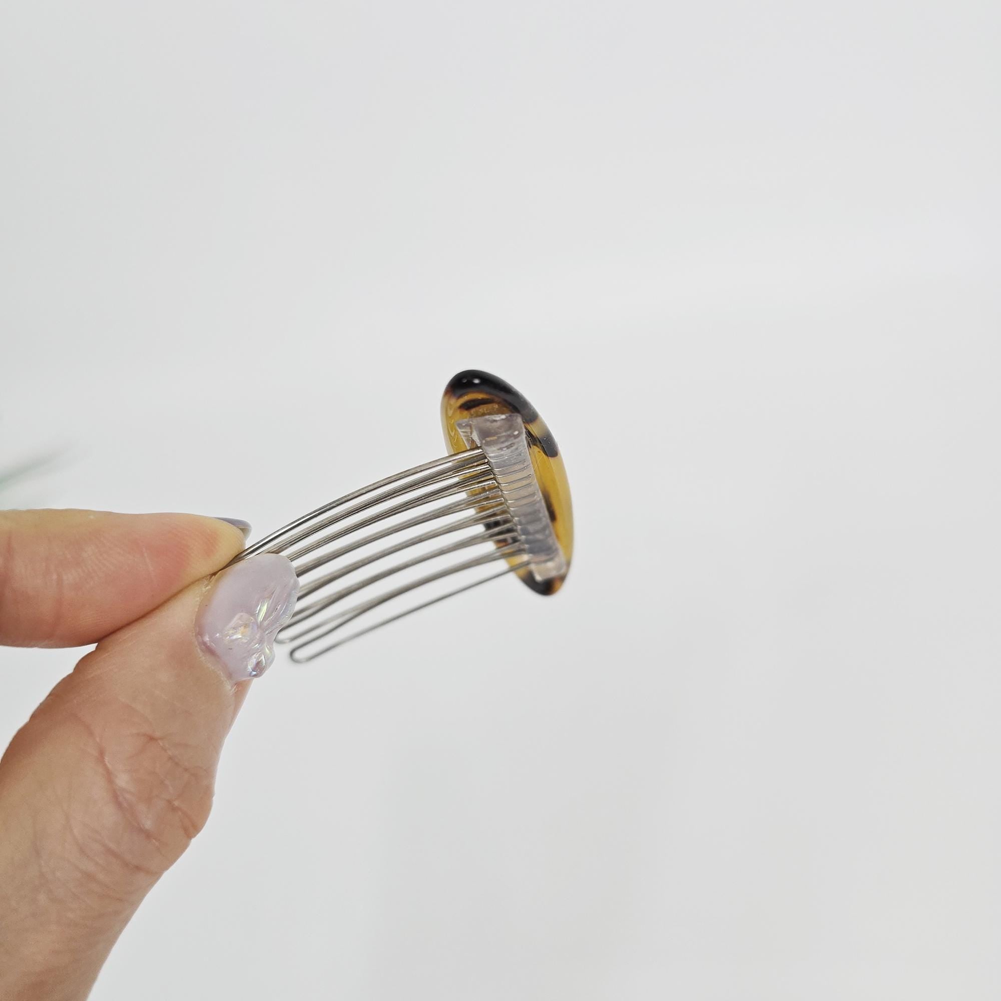 Leopard Marble Bonbon Hair Comb Pin (2.8 Inch) / Simple French Hair Pin / Hair Fork for Woman