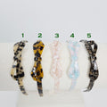 Leopard Marble Ballerina Bow Headband (0.4 Inch) / Tortoise Shell French Hair Pin / Hair Accessory for Woman / Acrylic Alice Headband