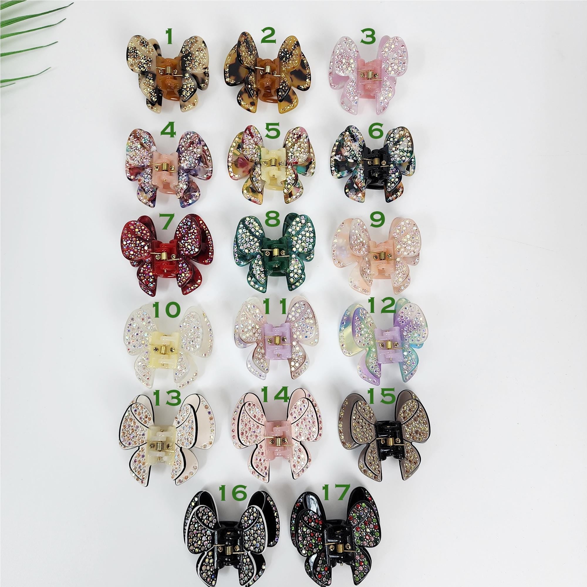 Pastel Color Cubic Double Wing Butterfly Hair Clip / Tortoise Shell Leopard French Hair Pin / Hair Accessory for Woman