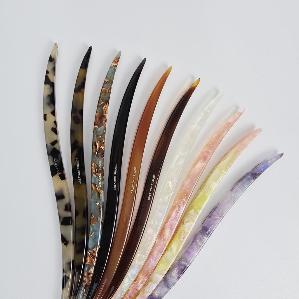Thunder Straight Updo Hair Stick (7.1 Inch) / Tortoise Shell French Hair Pin / Hair Fork for Thick Hair