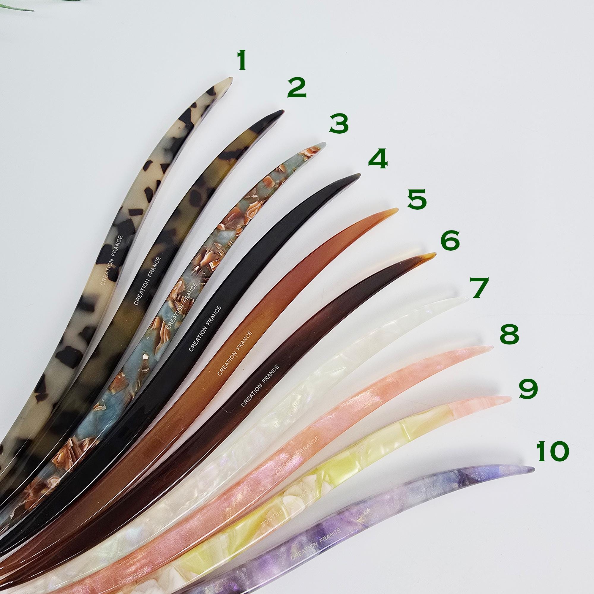 Thunder Straight Updo Hair Stick (7.1 Inch) / Tortoise Shell French Hair Pin / Hair Fork for Thick Hair