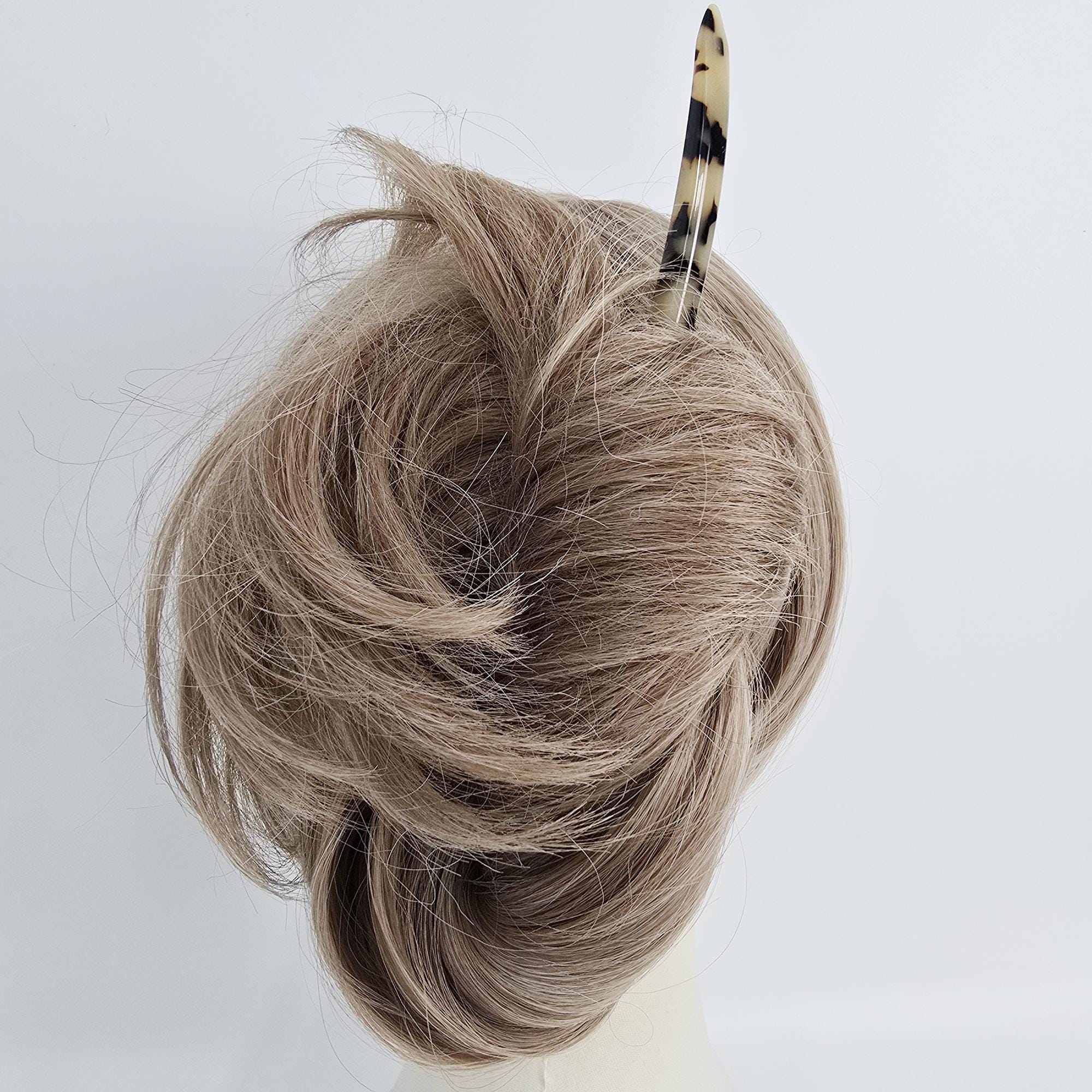 Thunder Straight Updo Hair Stick (7.1 Inch) / Tortoise Shell French Hair Pin / Hair Fork for Thick Hair