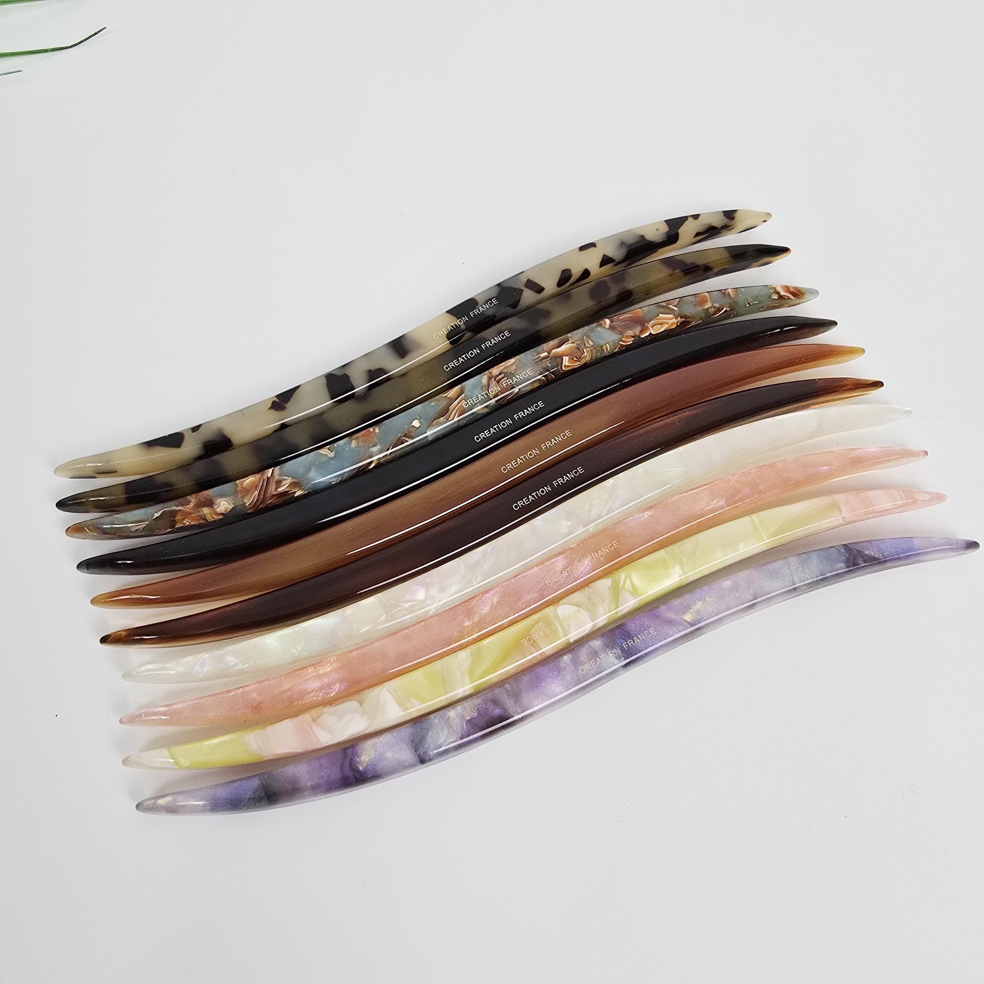 Thunder Straight Updo Hair Stick (7.1 Inch) / Tortoise Shell French Hair Pin / Hair Fork for Thick Hair