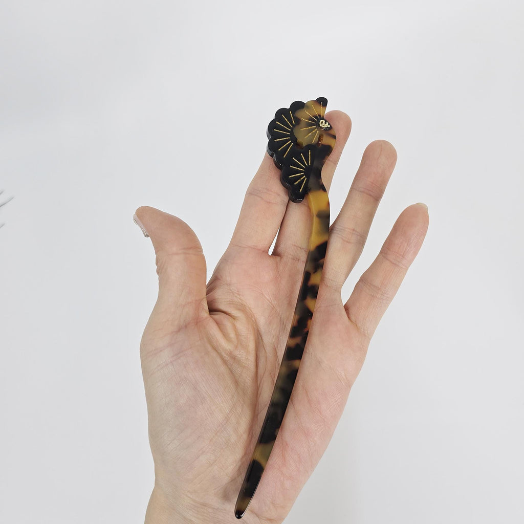 Mystic Fine Pine Straight Updo Hair Stick (7.1 Inch) / Tortoise Shell French Hair Pin / Hair Fork for Thick Hair