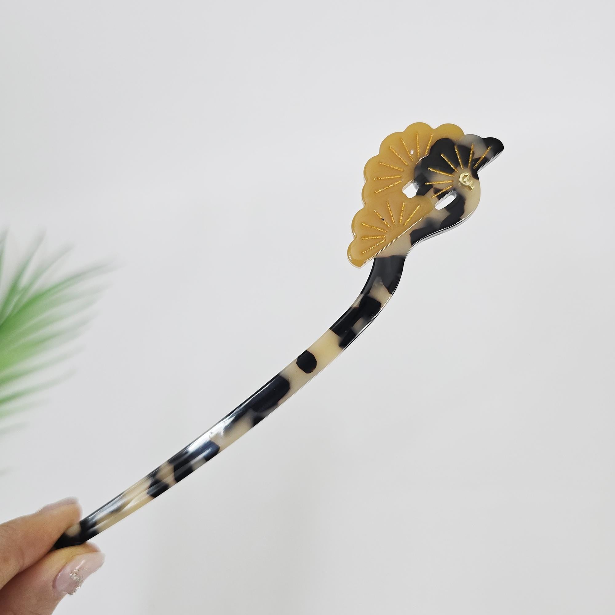 Mystic Fine Pine Straight Updo Hair Stick (7.1 Inch) / Tortoise Shell French Hair Pin / Hair Fork for Thick Hair