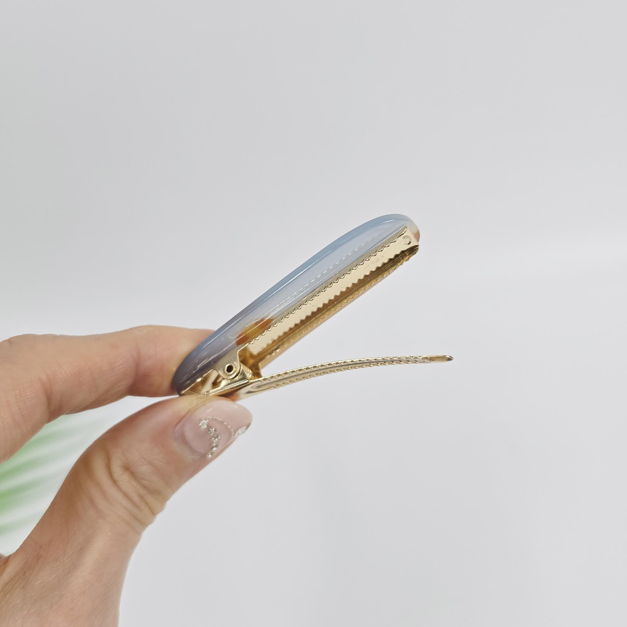 Golden Horizon Side Clip Mini Hair Claw Clip (2.5 Inch) / Tortoise Shell Frech Pin / Alligator Hair Clip for Woman