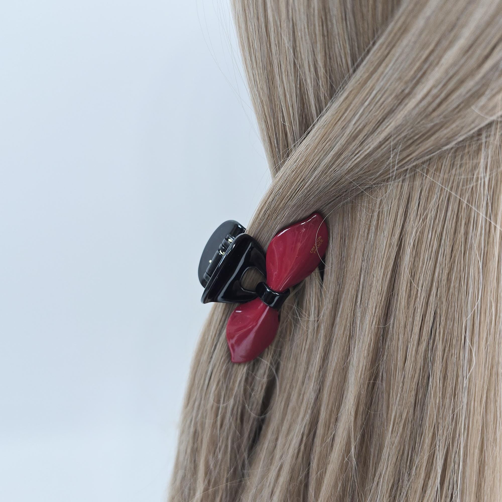 Romance Ribbon Half-Up Hair Claw Clip (3.2 Inch) / Elegance French Hair Pin / Hair Barrette for Woman