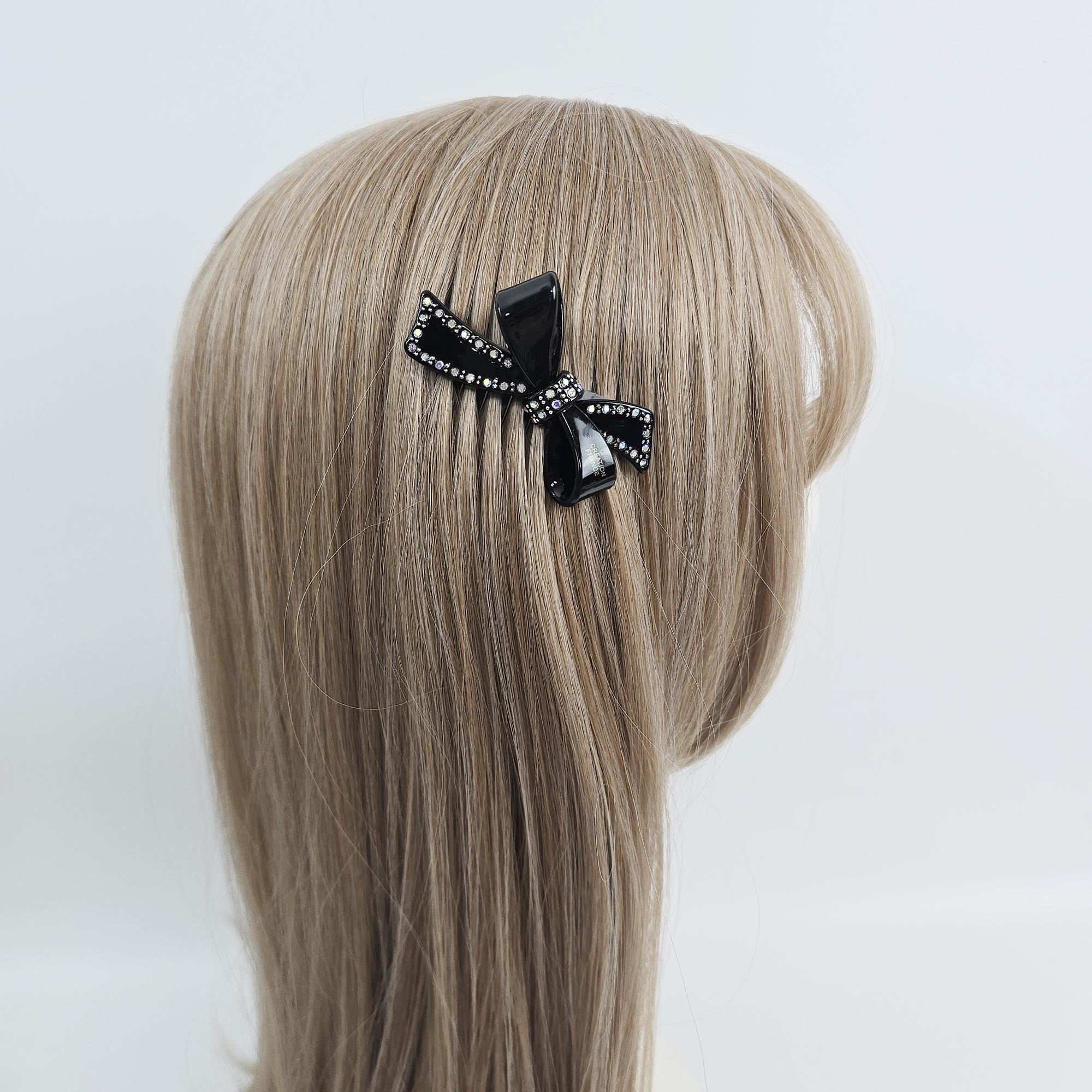 Cubic Large Double Ribbon Non-Slip Hair Comb Clip (2.8 Inch) / Luxurious French Hair Pin / Hair Comb for Woman / Hair Fork for Thick Hair