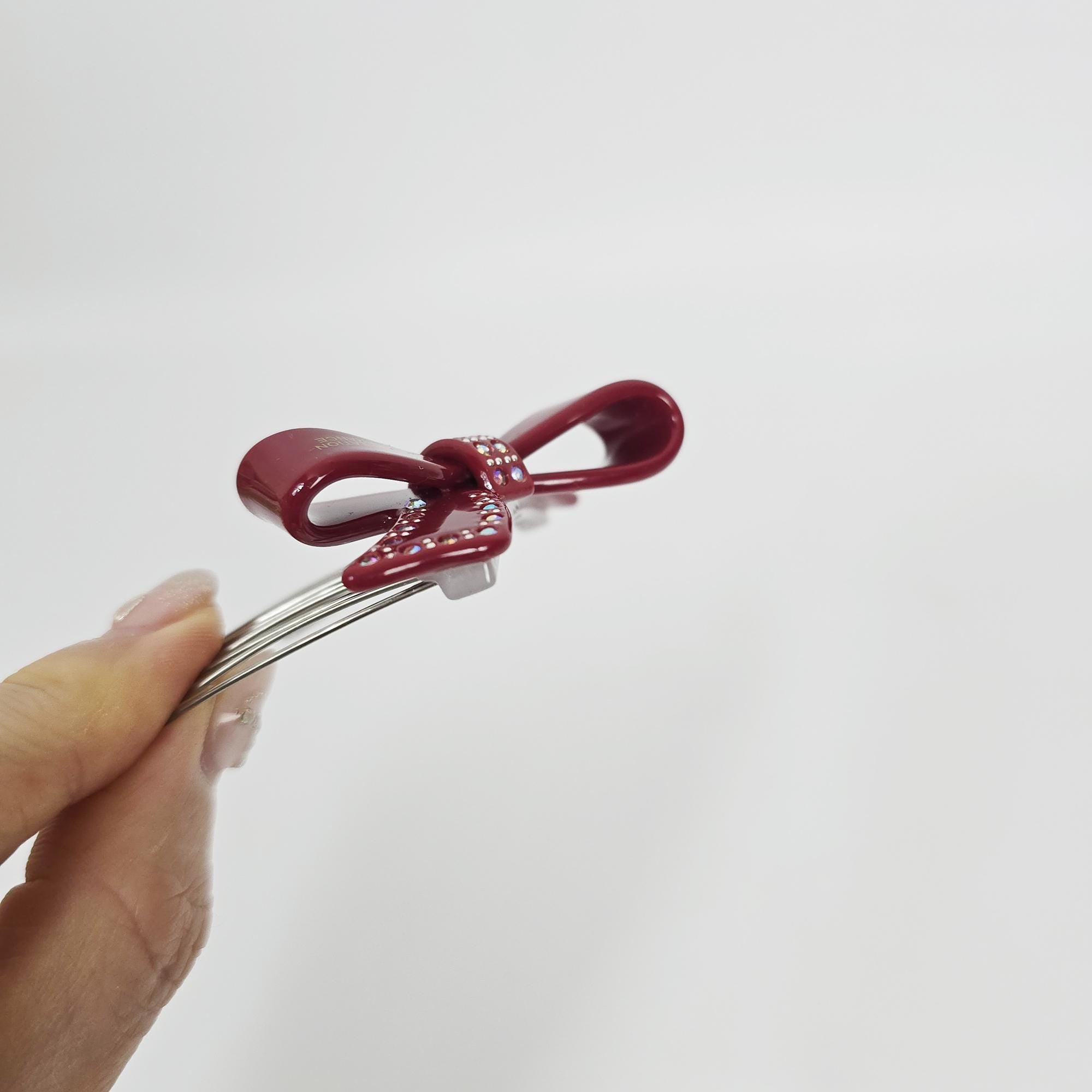 Cubic Large Double Ribbon Non-Slip Hair Comb Clip (2.8 Inch) / Luxurious French Hair Pin / Hair Comb for Woman / Hair Fork for Thick Hair
