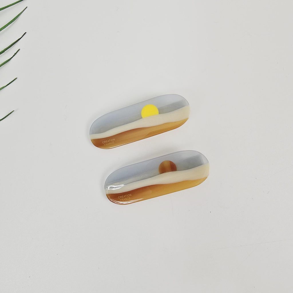 Golden Horizon Side Clip Mini Hair Claw Clip (2.5 Inch) / Tortoise Shell Frech Pin / Alligator Hair Clip for Woman
