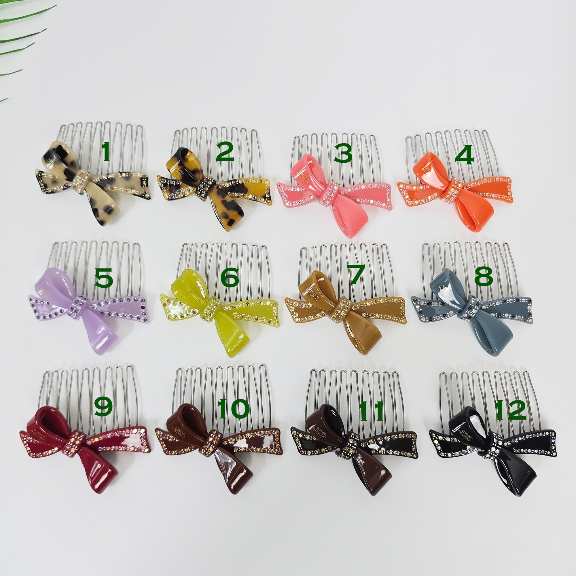 Cubic Large Double Ribbon Non-Slip Hair Comb Clip (2.8 Inch) / Luxurious French Hair Pin / Hair Comb for Woman / Hair Fork for Thick Hair