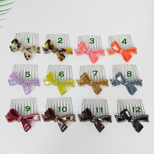 Cubic Large Double Ribbon Non-Slip Hair Comb Clip (2.8 Inch) / Luxurious French Hair Pin / Hair Comb for Woman / Hair Fork for Thick Hair