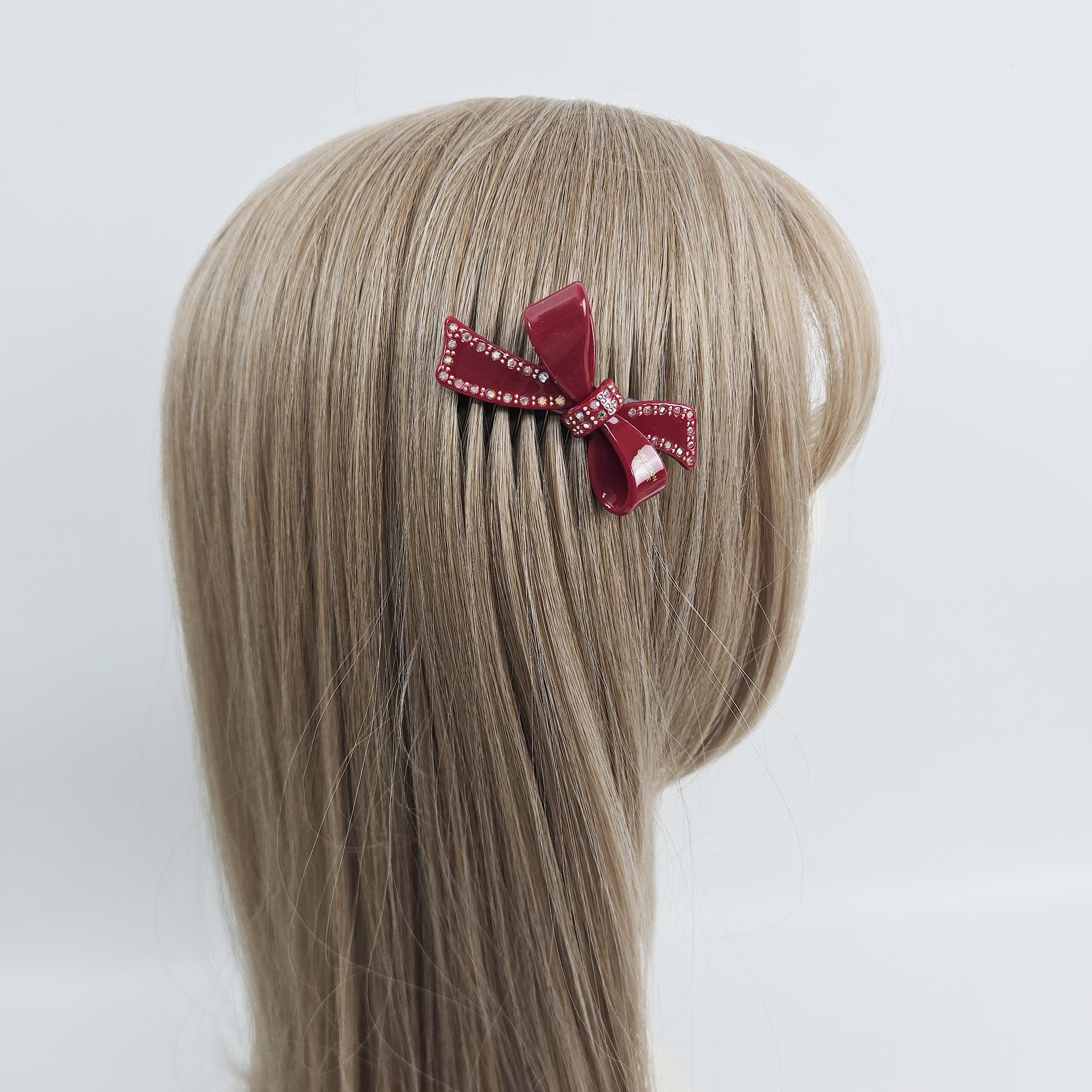 Cubic Large Double Ribbon Non-Slip Hair Comb Clip (2.8 Inch) / Luxurious French Hair Pin / Hair Comb for Woman / Hair Fork for Thick Hair