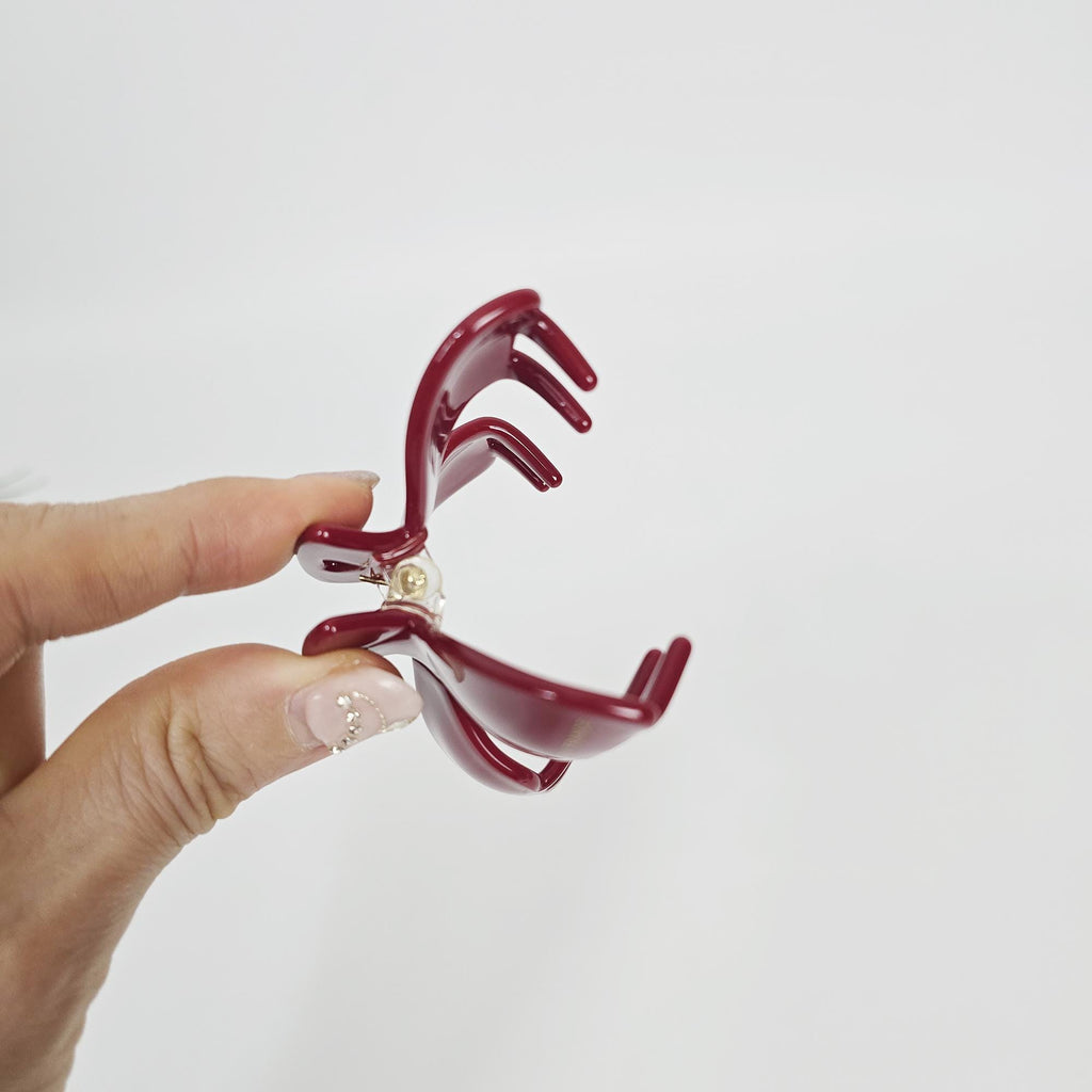 Pastel Color Red Dual Wing Hair Claw Clip (2.5 Inch) / Elegance French Hair Pin / Hair Barrette for Woman
