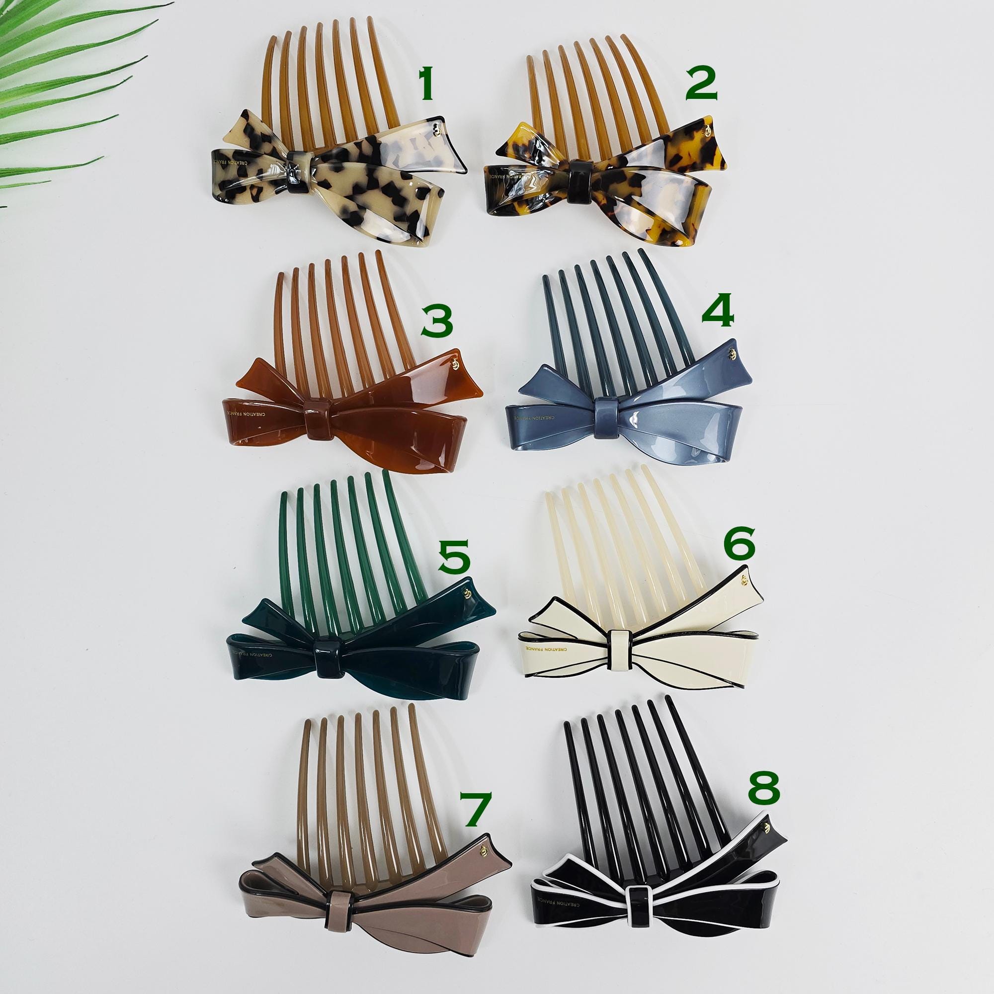 Big Ribbon Long Non-Slip Updo Hair Comb Clip (4.3 Inch) / Simple French Hair Pin / Hair Fork for Woman