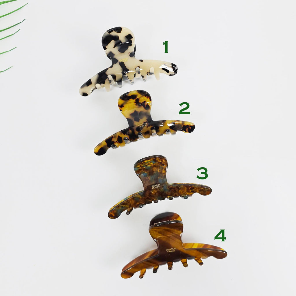 Tortoise Shell Half-Up Updo Hair Claw Clip (3.7 Inch) / Elegance French Hair Pin / Hair Barrette for Woman
