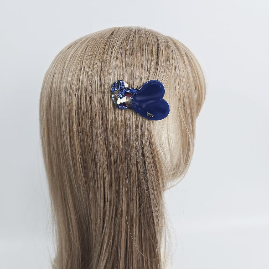 Cozy Heart Mini Side Hair Claw Clip (2.5 Inch) / Vivid Color French Pin / Alligator Hair Clip for Woman