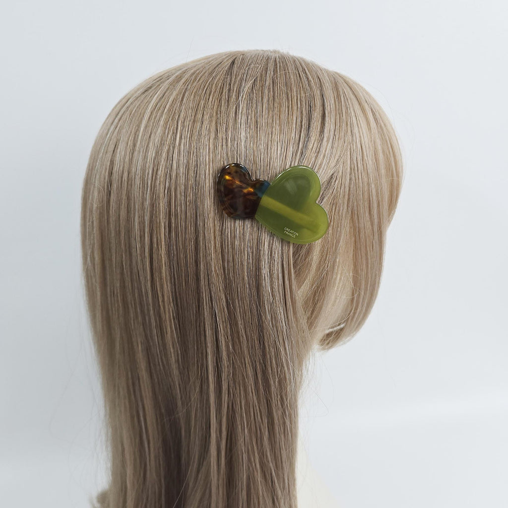 Cozy Heart Mini Side Hair Claw Clip (2.5 Inch) / Vivid Color French Pin / Alligator Hair Clip for Woman