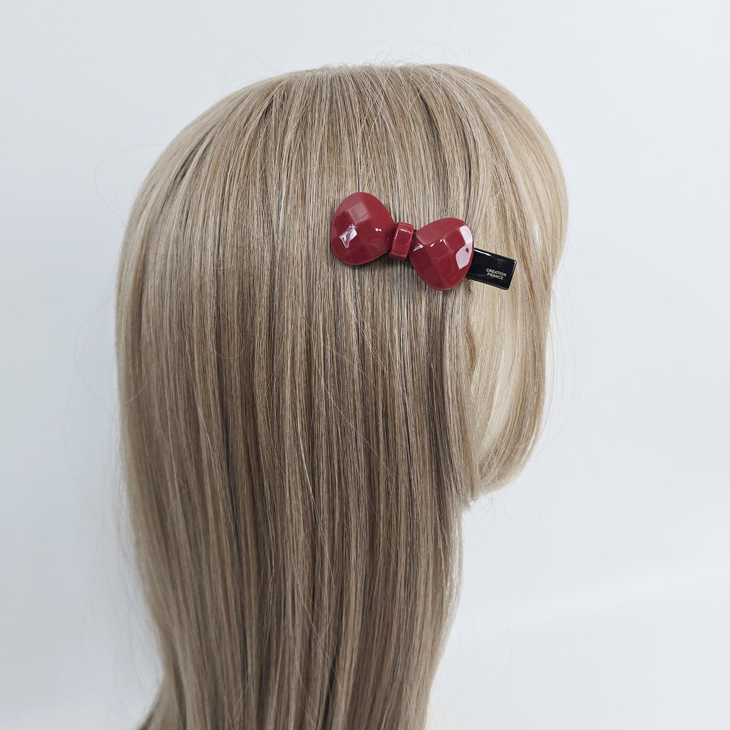 Cutting Bow Ribbon Mini Side Hair Claw Clip (2.6 Inch) / Vivid Color French Pin / Alligator Hair Clip for Woman