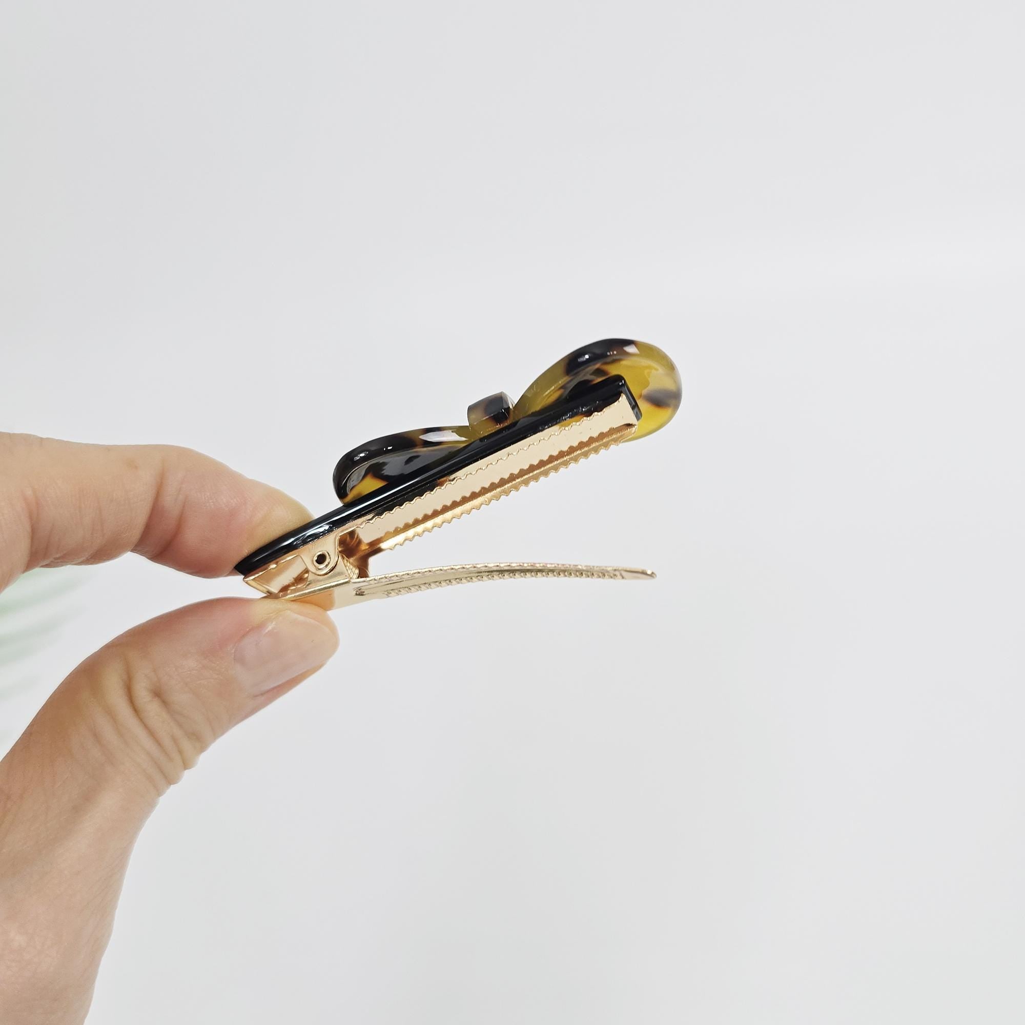 Cutting Bow Ribbon Mini Side Hair Claw Clip (2.6 Inch) / Vivid Color French Pin / Alligator Hair Clip for Woman