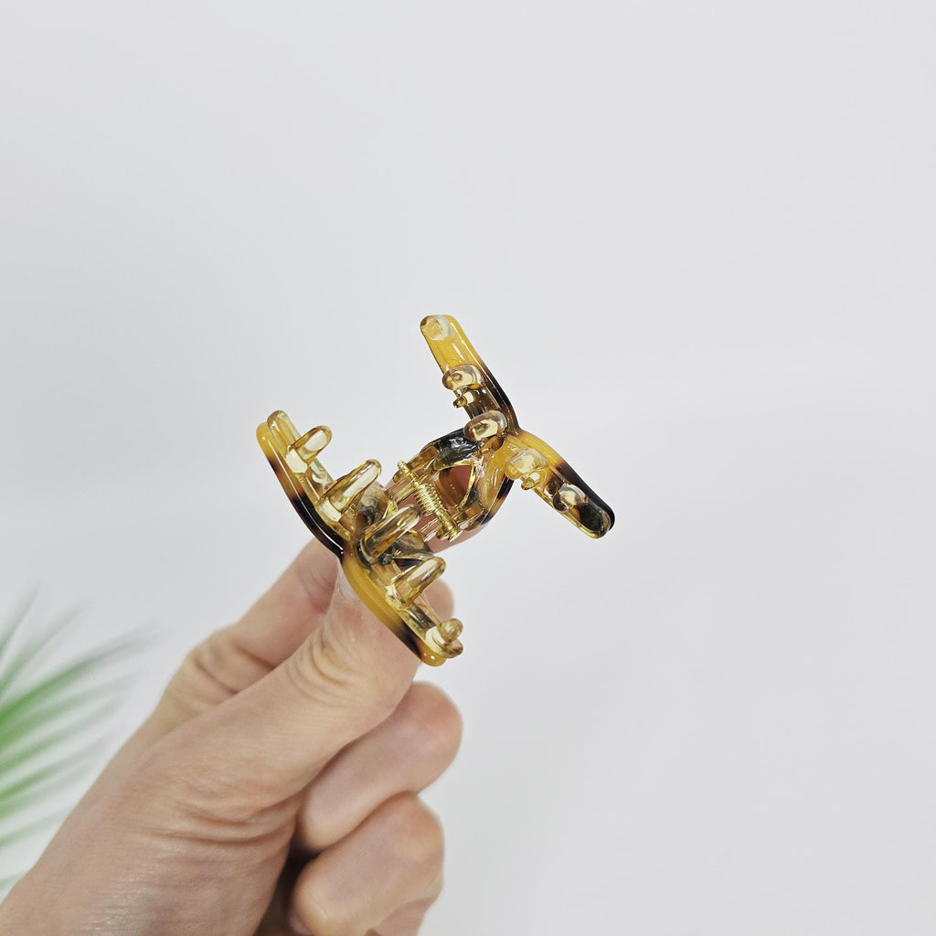 Summer Mini Twist Half-Up Hair Claw Clip (1.7 Inch) / Vivid Color French Pin / Alligator Hair Clip for Woman