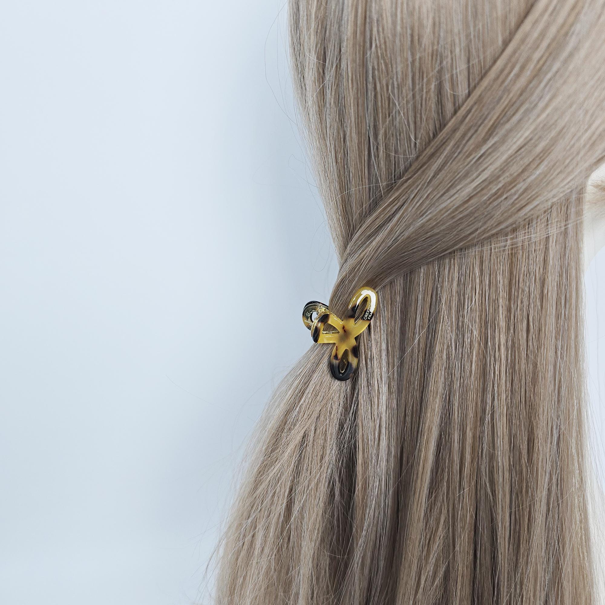 Summer Mini Round Ribbon Hair Claw Clip (1.7 Inch) / Vivid Color French Pin / Alligator Hair Clip for Woman