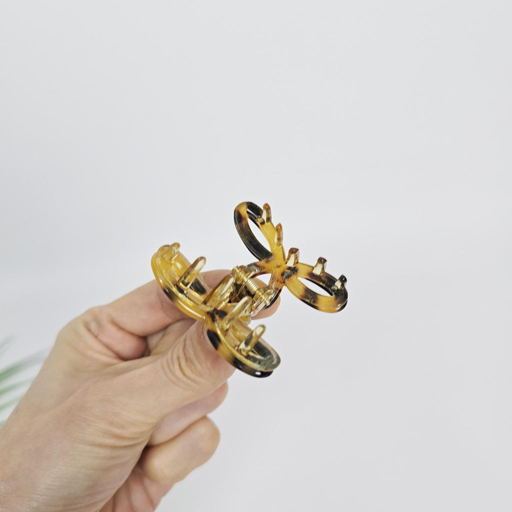 Summer Mini Round Ribbon Hair Claw Clip (1.7 Inch) / Vivid Color French Pin / Alligator Hair Clip for Woman